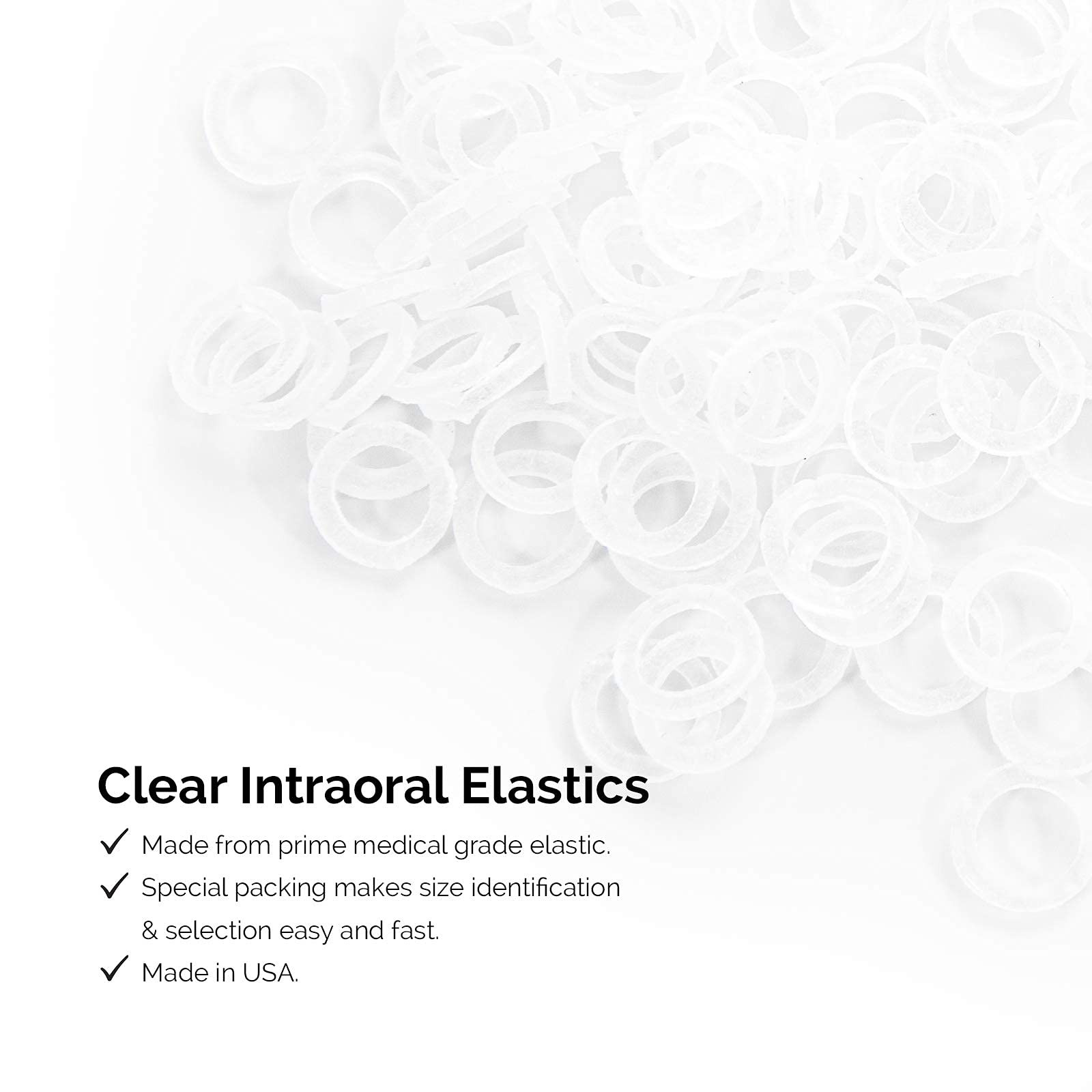 Orthodontic Elastics 5/16 Inch Medium 4.5oz 500 pack Intraoral Rubber Bands L…