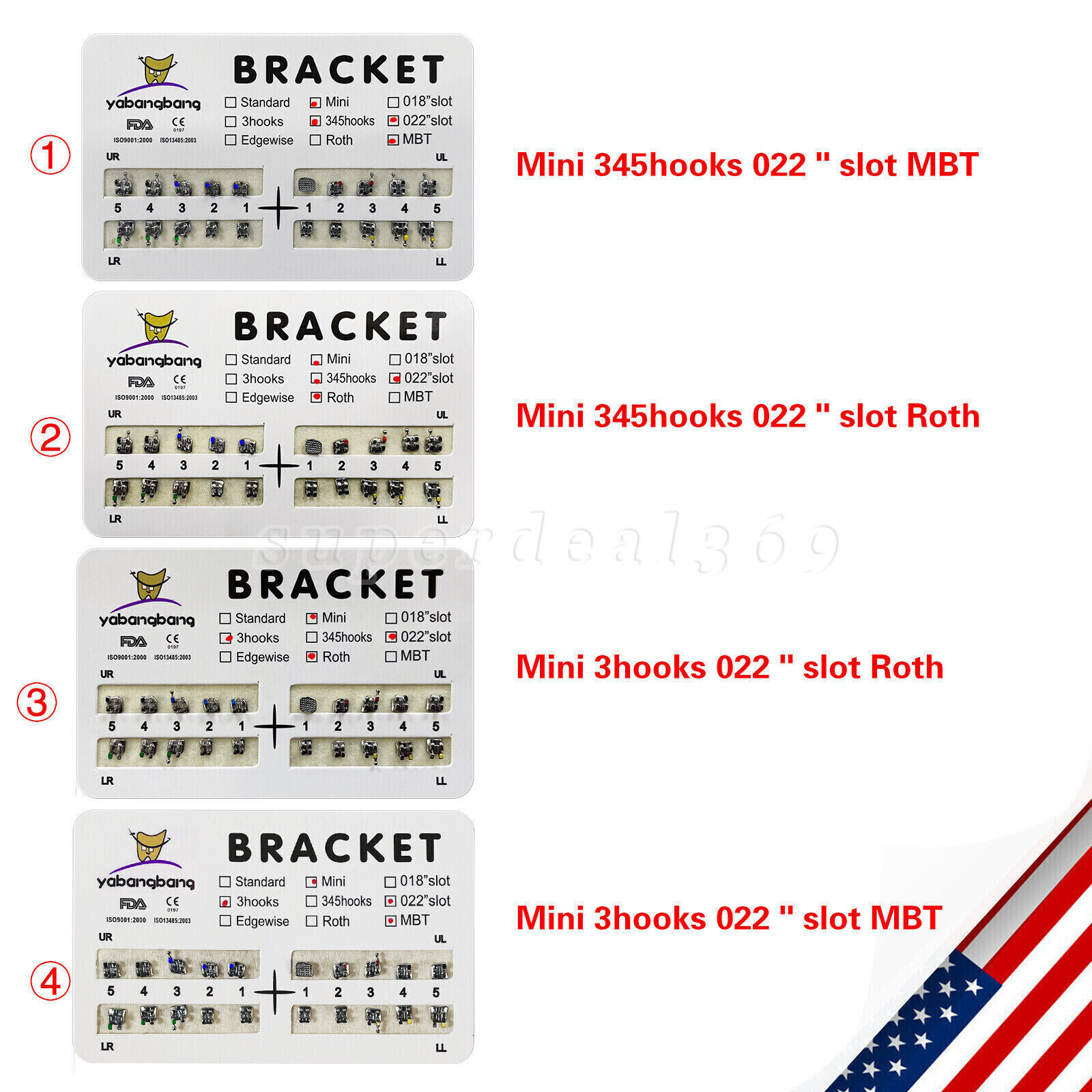 100PCS Dental Orthodontic Arch Wire Niti Round /Braces Bracket 022 Slot All ns