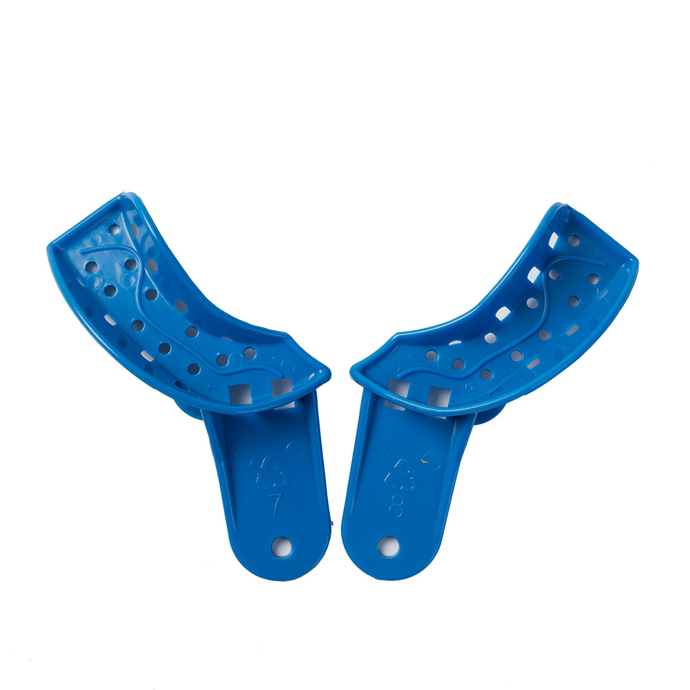 EASYINSMILE 12Pc Dental Plastic Impression Tray Perforated Upper/Lower Autoclave