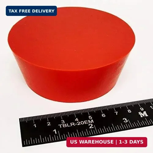 3.25″ x 4.00″ Silicone Rubber Plug HTP15 1 Pack | Hollow Tapered Stopper, For Po