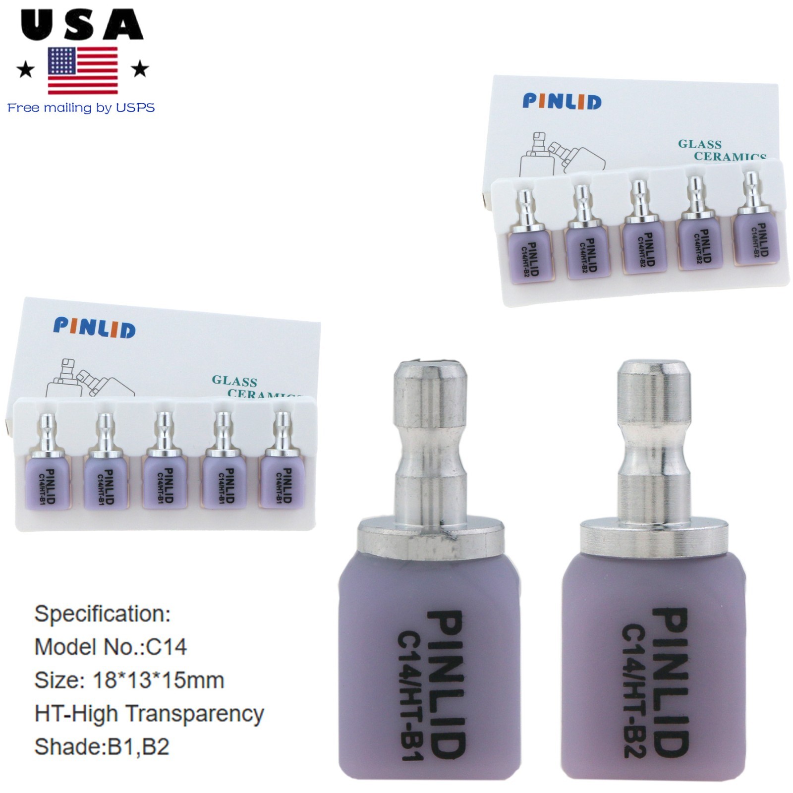 C14 Dental HT/LT Lithium Dislicate Ceramic blocks e.max CAD CEREC Blocks InLab