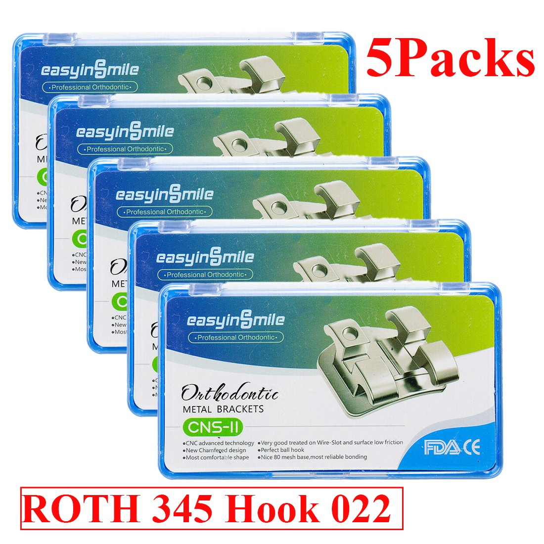 10pks Dental ortho brackets orthodontic Braces mini Roth/MBT 022 345 EASYINSMILE