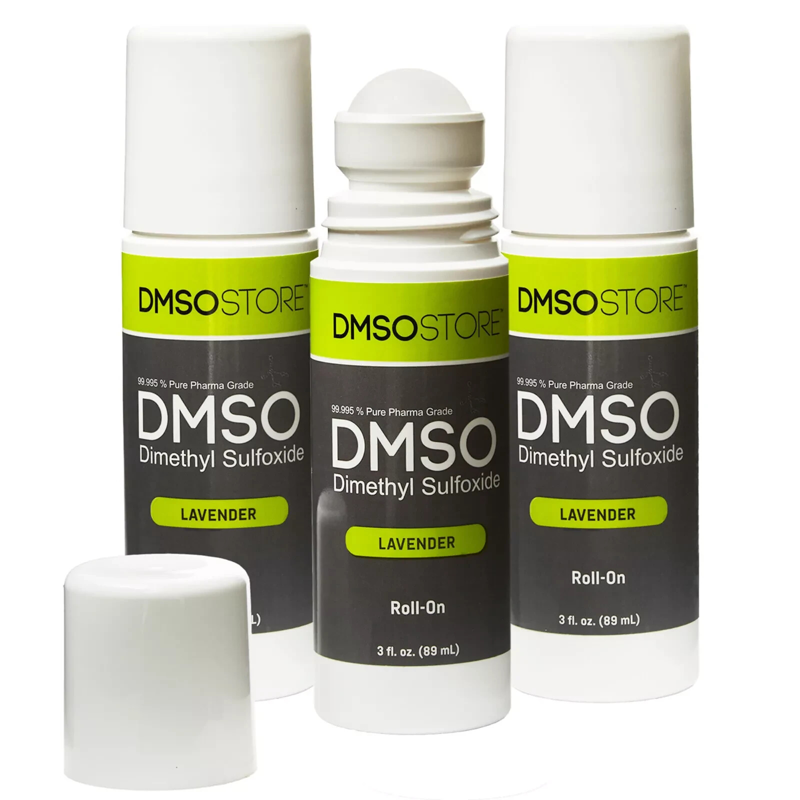 DMSO Roll-on Lavender Scented: 3oz. 99.995% Pure Soothe Aches, Relaxes (3 pack)