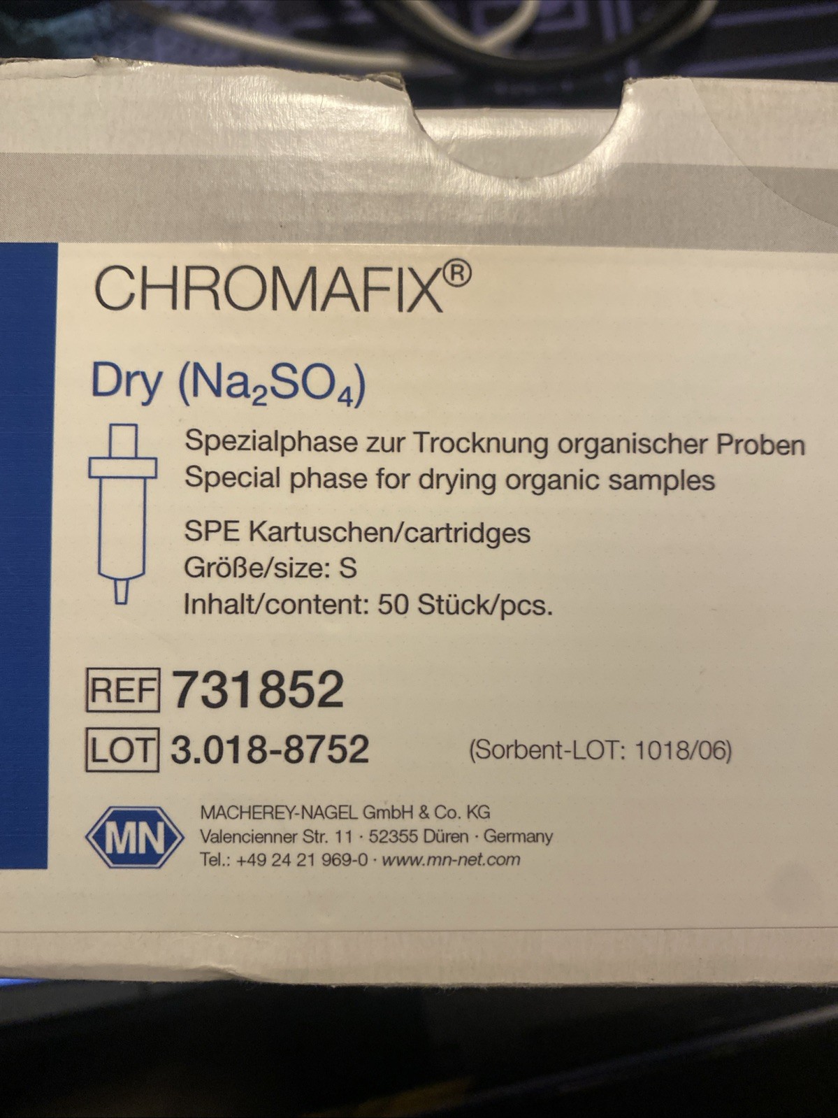 CHROMAFIX Dry (Na So) SPE Cartridge, S, 731852 50