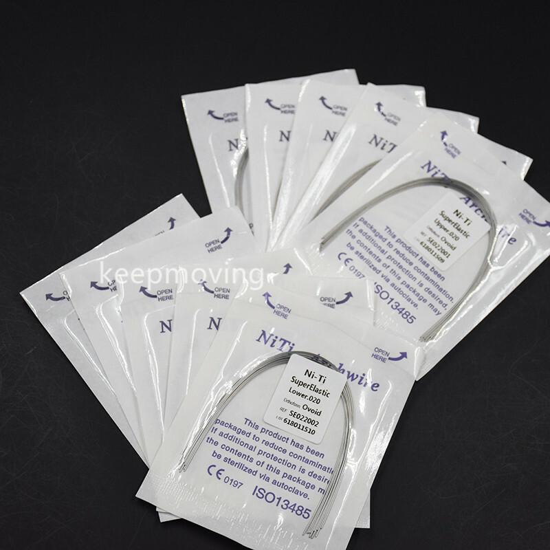 50 Packs Orthodontic Arch Wire Bracket Round Niti Super Elastic Natural Ovoid