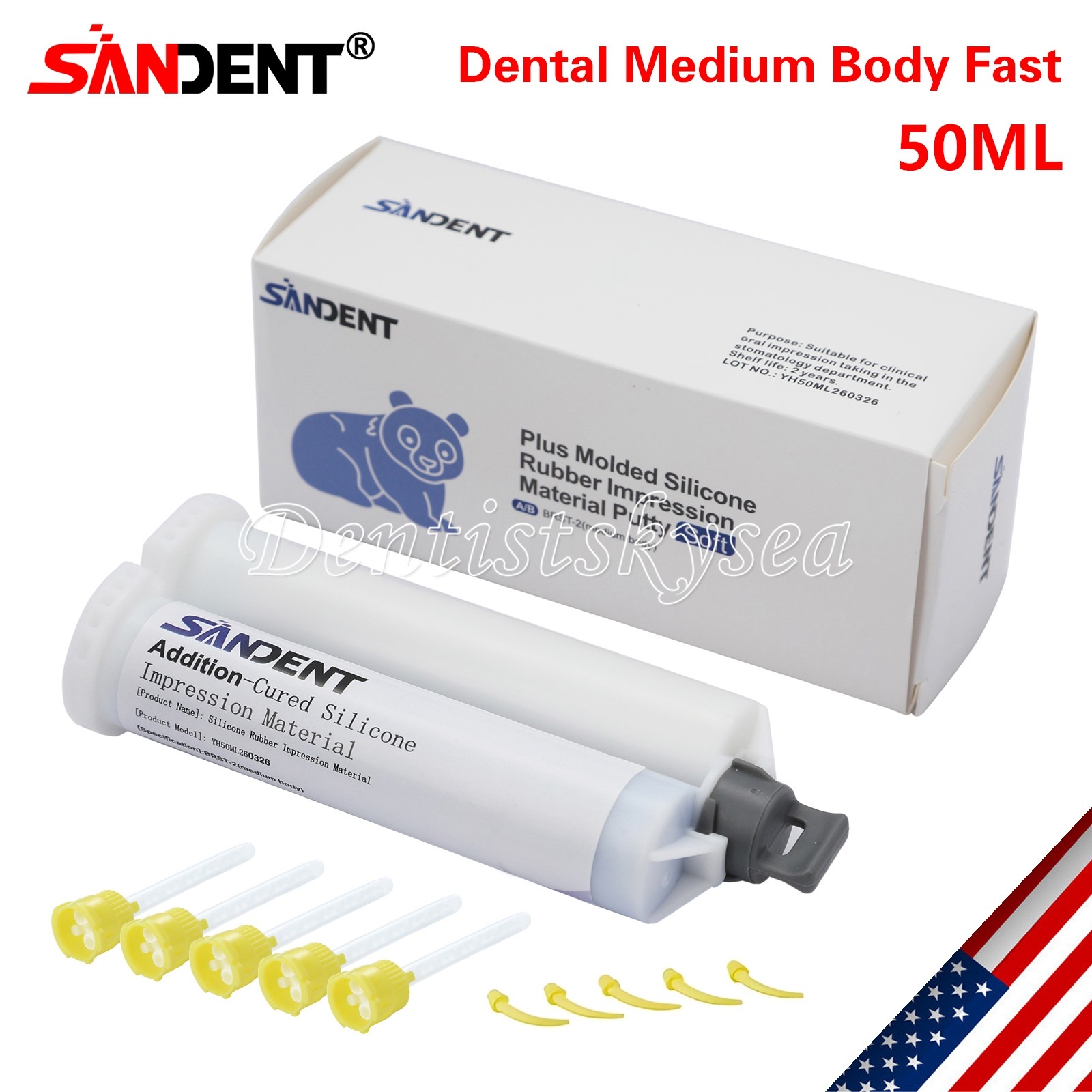 Medium Body Fast Rapid Set Dental Impression Material 50mL Cartridge VPS PVS