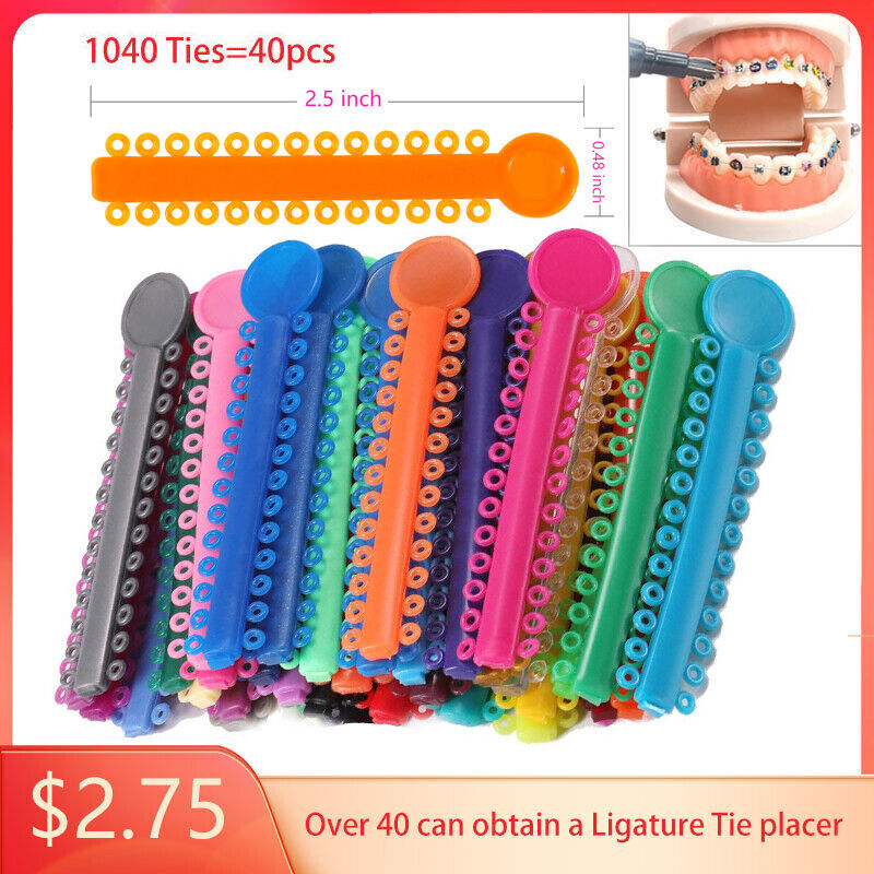 1040pcs Dental Orthodontic Ligature Ties Braces Elastic Rubber Bands ORA