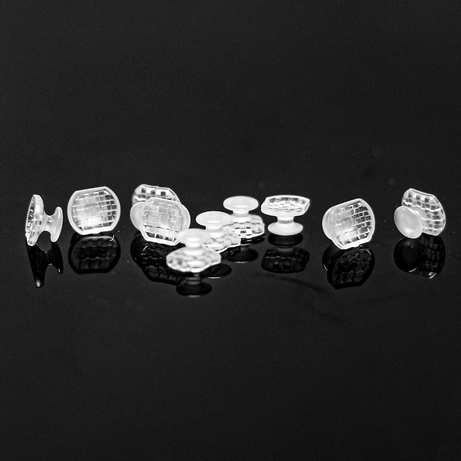 Dental Orthodontic Bondable Clear Ceramic Lingual Button Round/Rectangular Bases