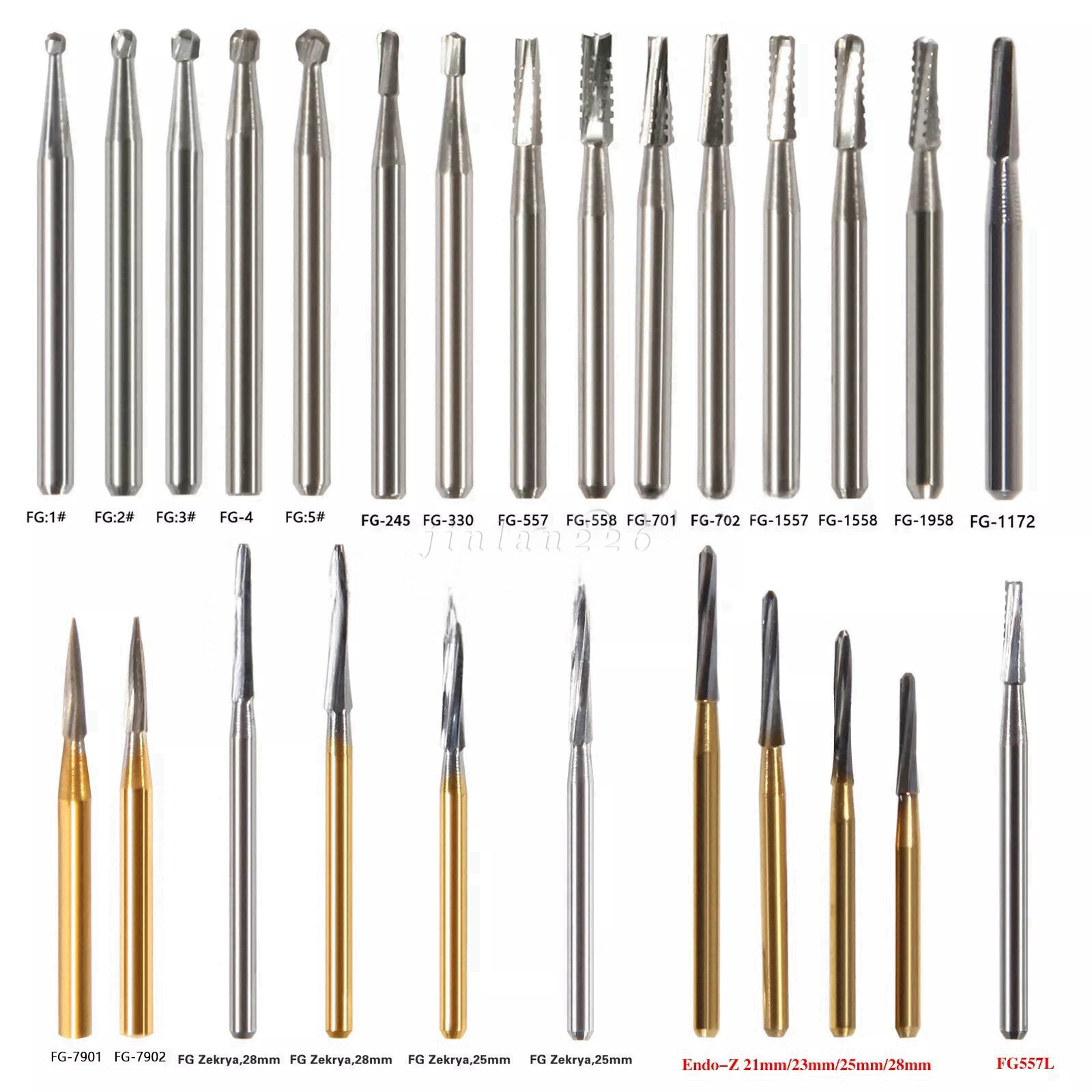 Dental Tungsten Steel Burs For High Speed Handpiece FG7901 FG7902 FG7406 FG7408