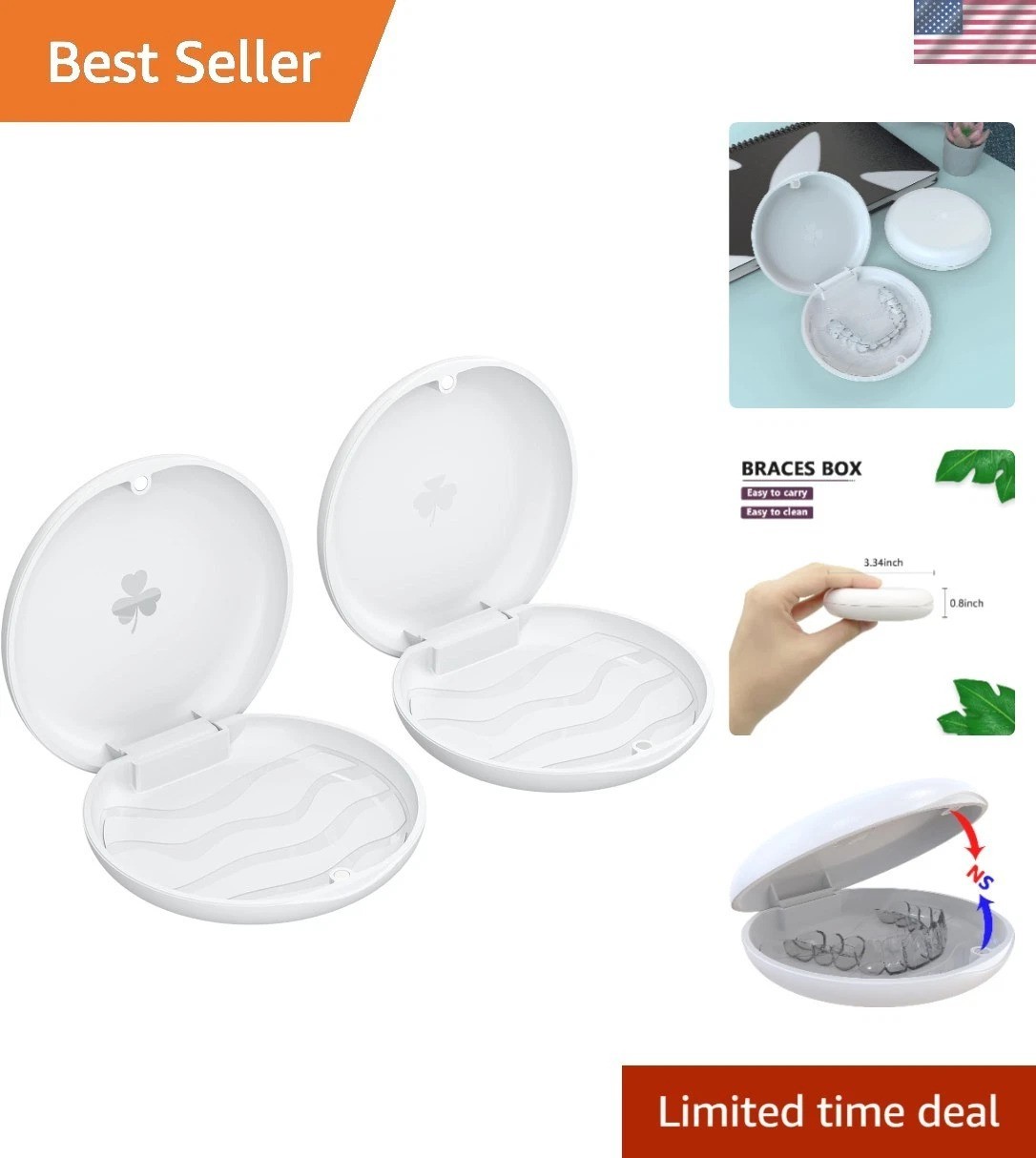Mini Size 2 Pack Orthodontic Retainer Cases – Clean & Safe Mouthguard Storage