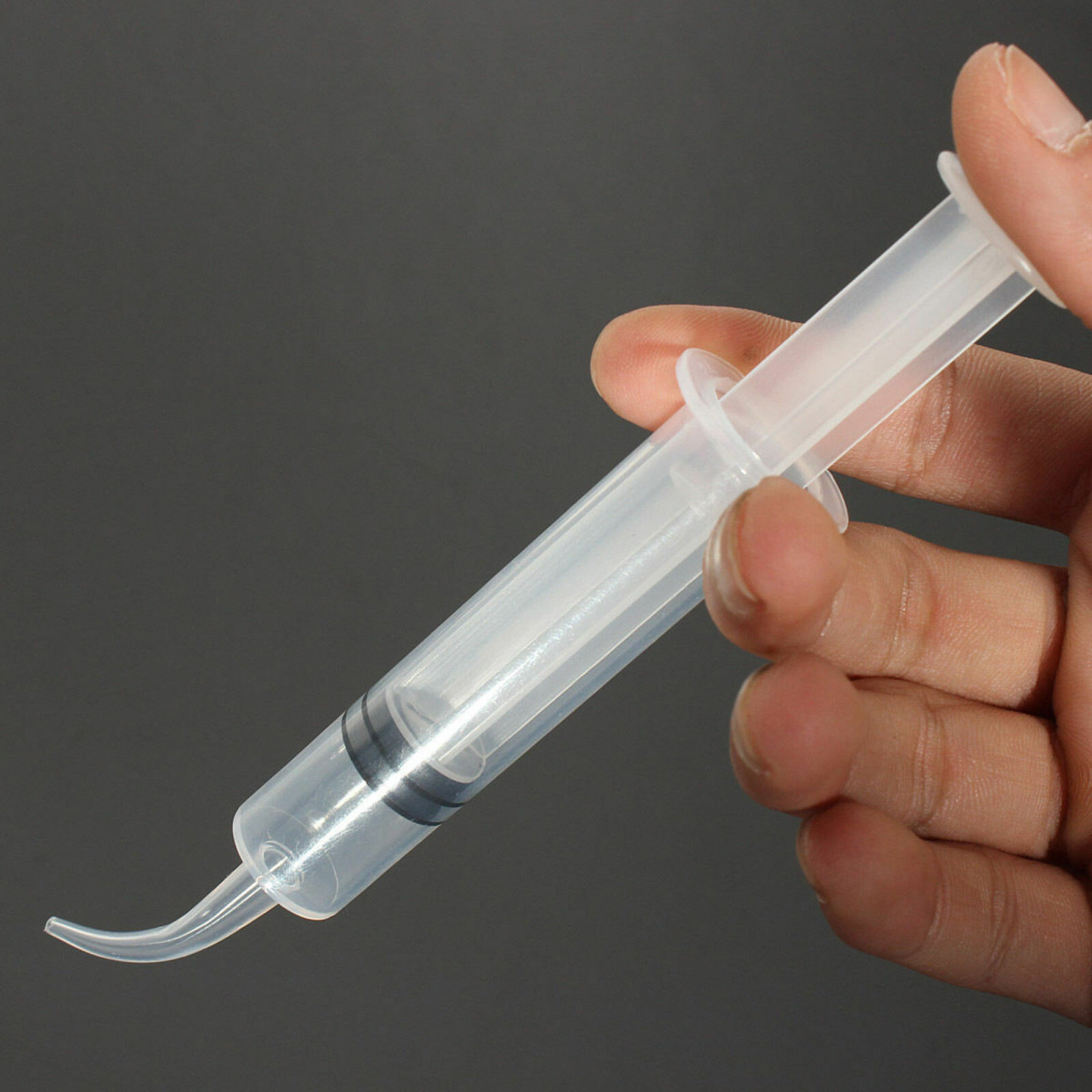 Dental Disposable Irrigation Syringe Curved Tip Utility Hobby Tools 12ml