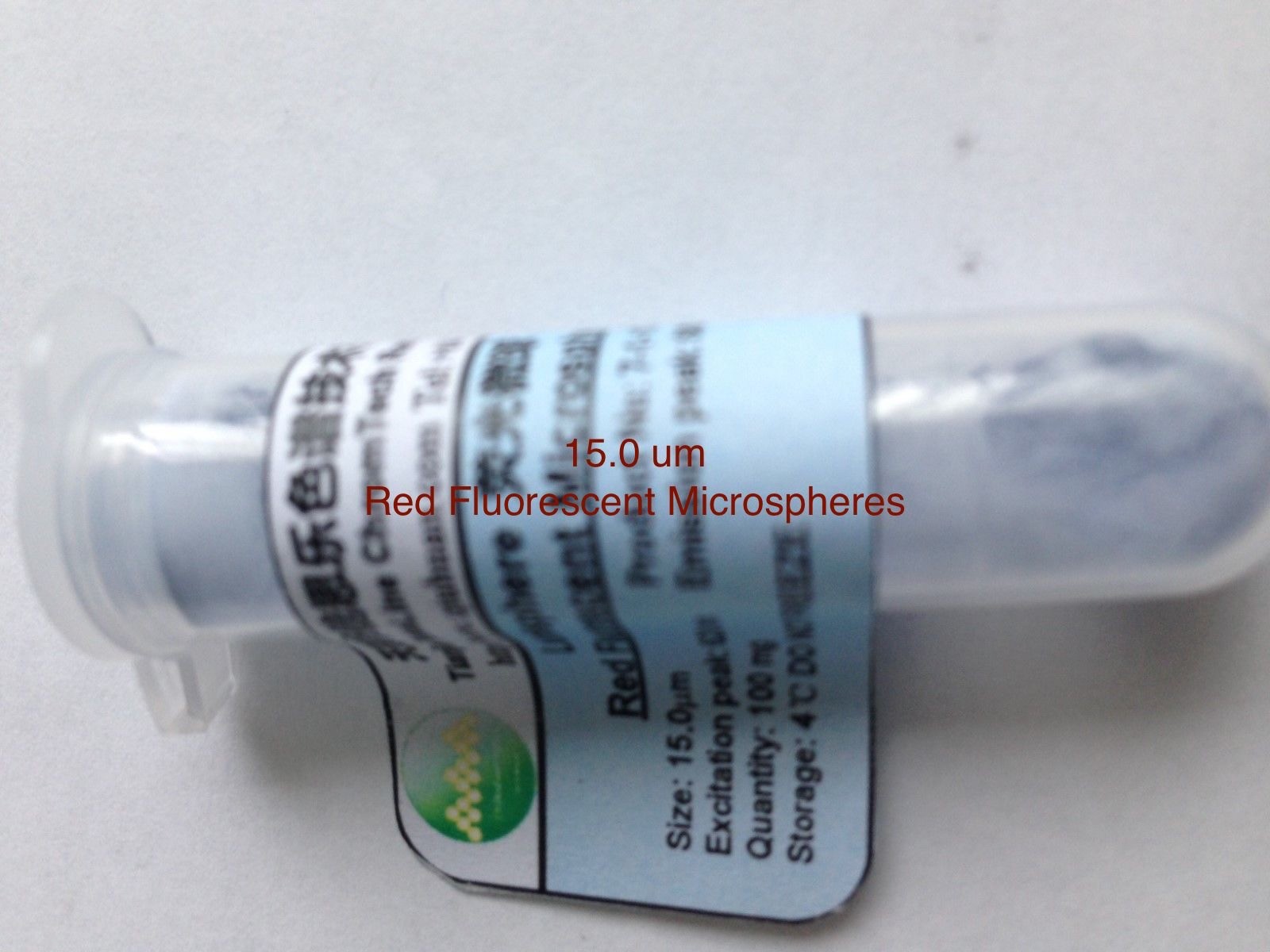Red Fluorescent Monodisperse Polystyrene Microspheres Size 1, 2, 5, 10, 15 um