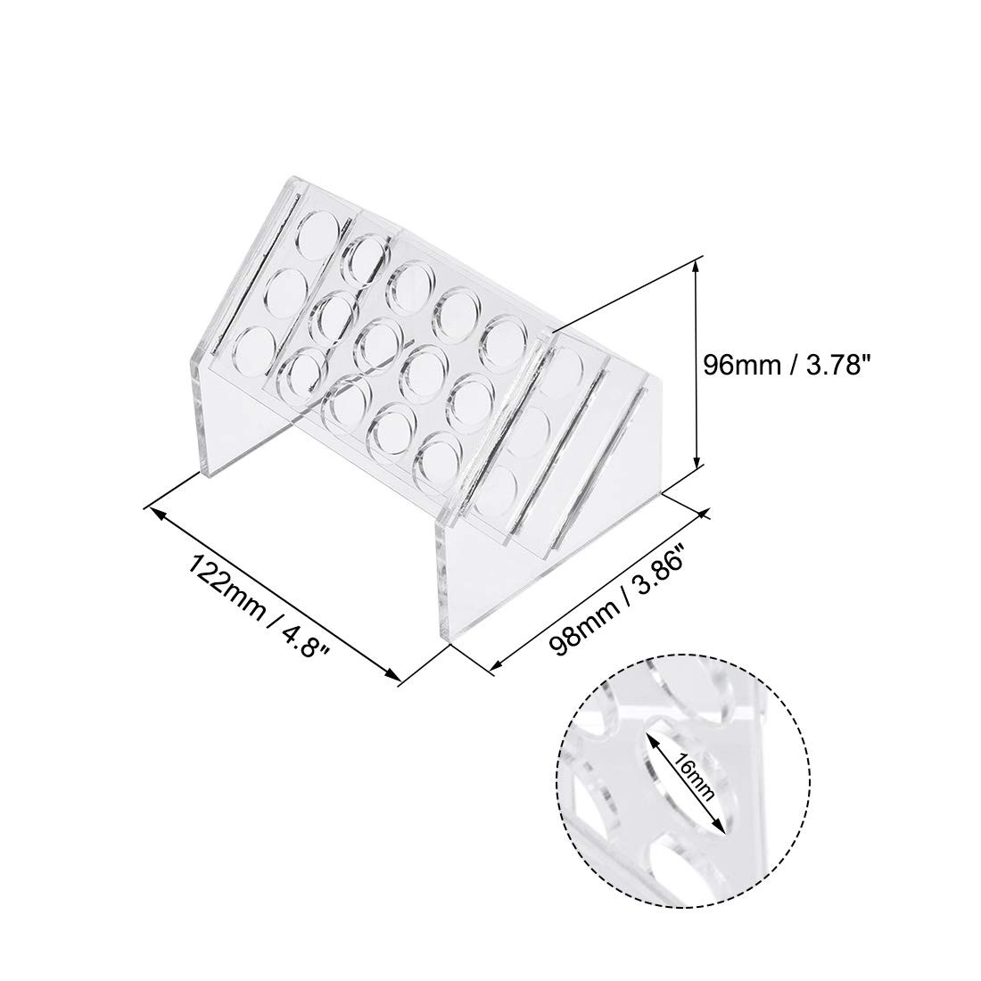 uxcell Slant Rack Acrylic Test Tube Holder 15 Wells for 10ml/15ml Centrifuge …