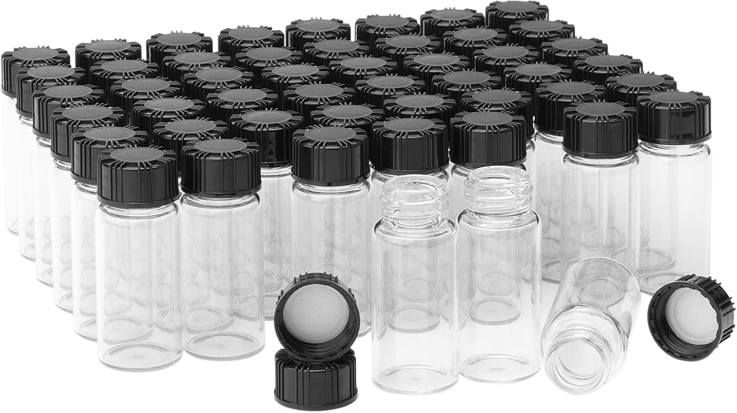 Clear Glass Vials with Screwcap Empty Bottles Liquid Sampling Sample…