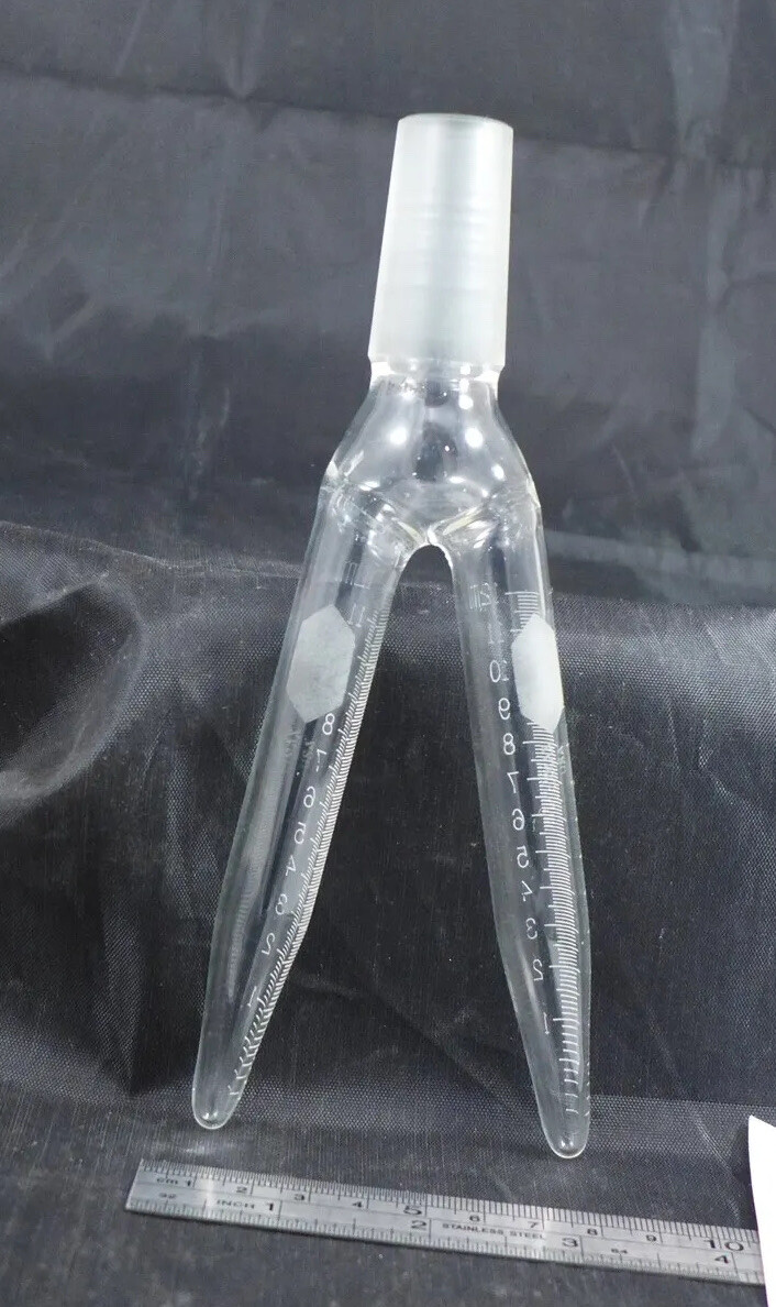 Distillation collection tube, dual 12ml tubes, 24/40 ST inner/male