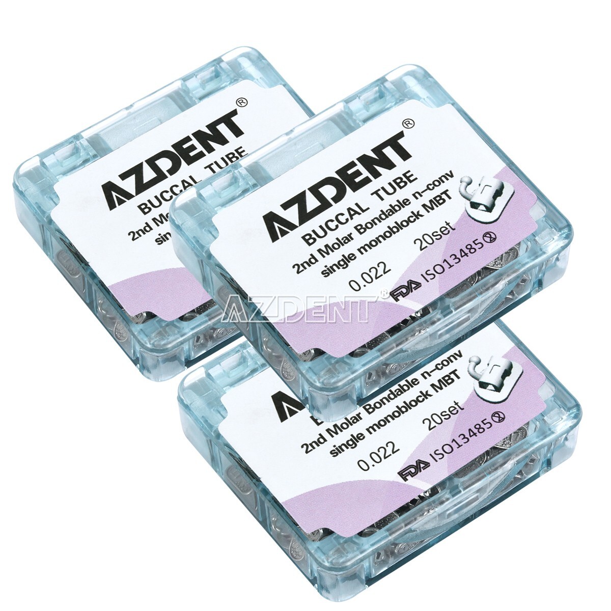 AZDENT Dental Orthodontic Buccal Tubes 1st 2nd Molar Tube Roth MBT 022 Bondable