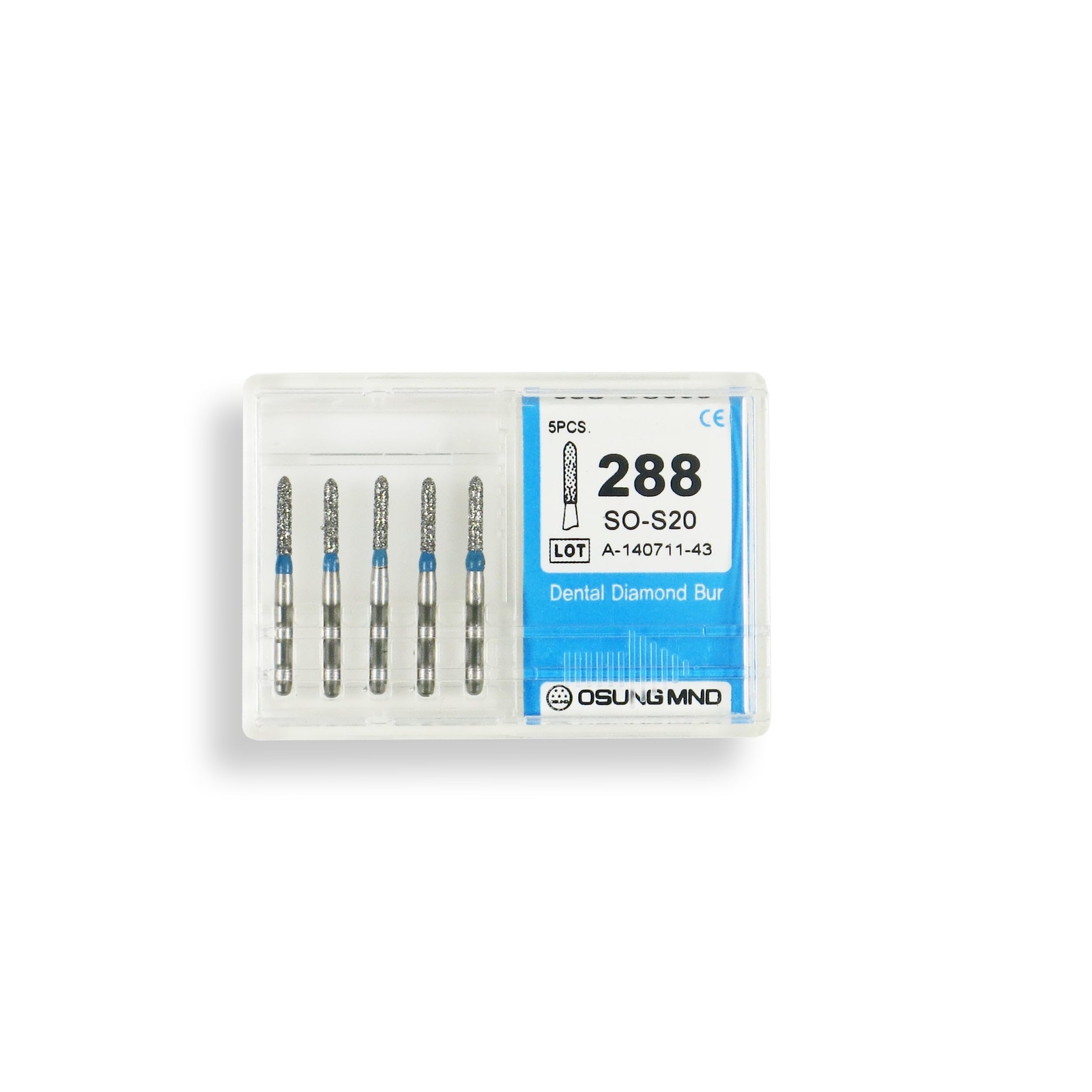 Torpedo, Cylindrical 1.2mm Dia. Medium Grit Diamond Dental Bur 25 Pcs. 284.12M1S
