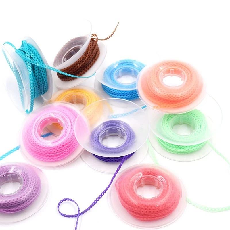 44Color Orthodontic Dental Rubber Band Elastic Power Chain Long/Short/Continuous