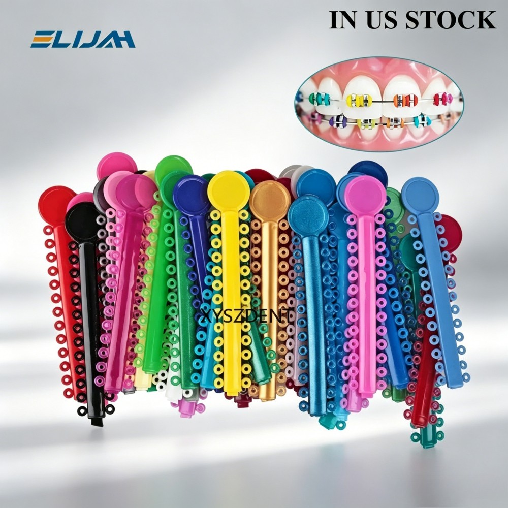 1040pcs Dental Orthodontic Ligature Ties Braces Elastic Rubber Bands Mixed Color