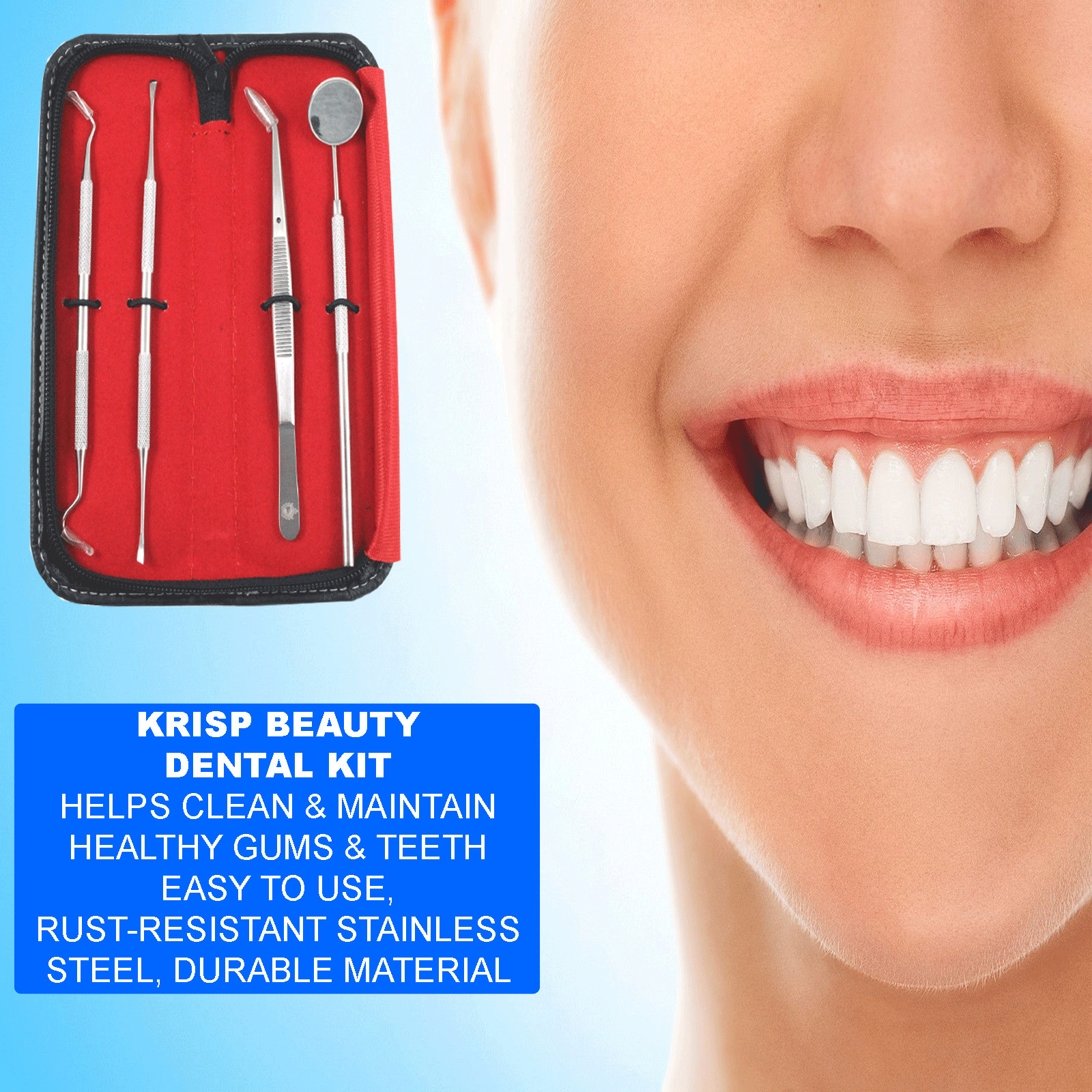 Kit de dentista de cuidado bucal con raspador de dientes de limpieza de dientes