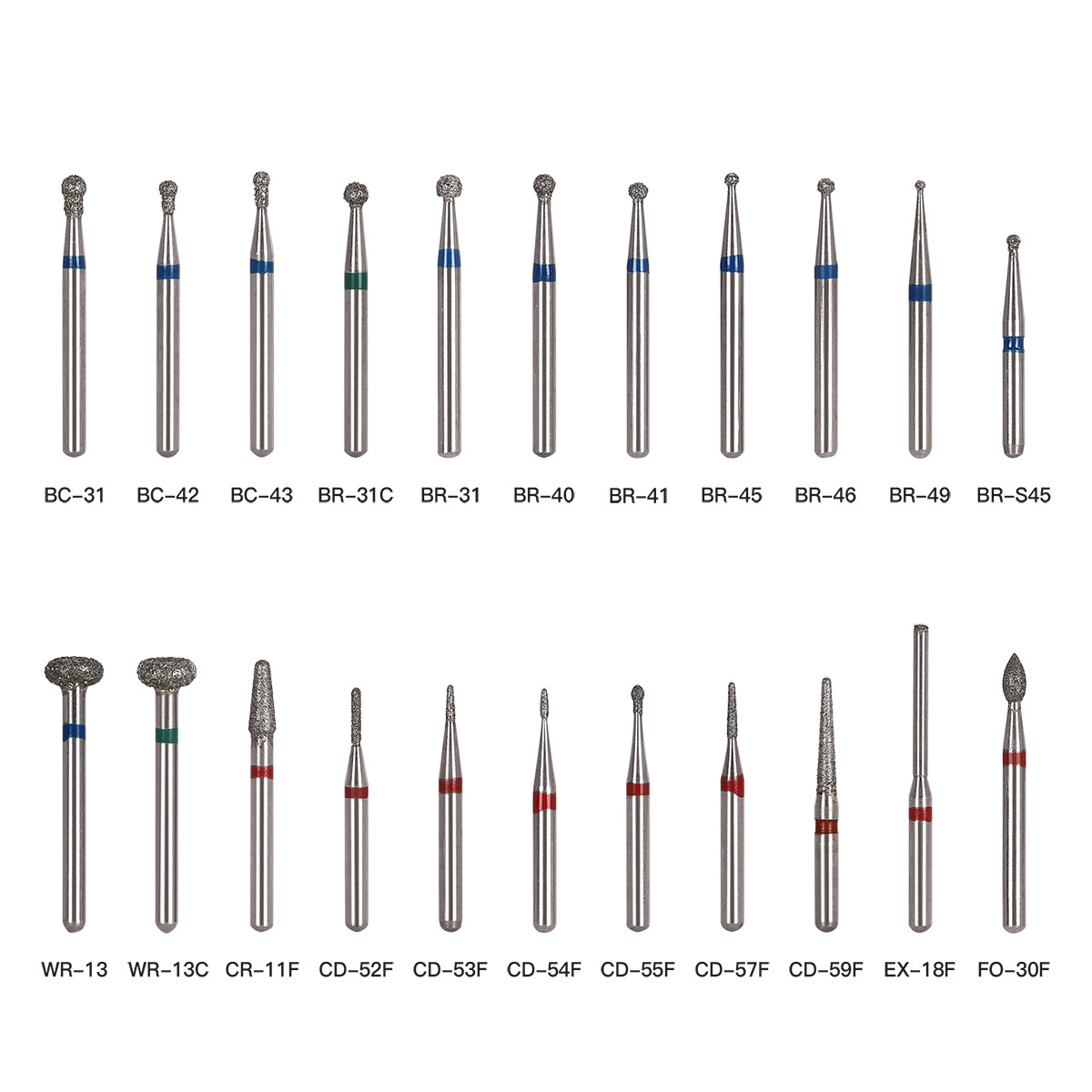 Dental Diamond Burs Drill FG 1.6mm Round Taper For High Speed Handpiece 5pc/Pack