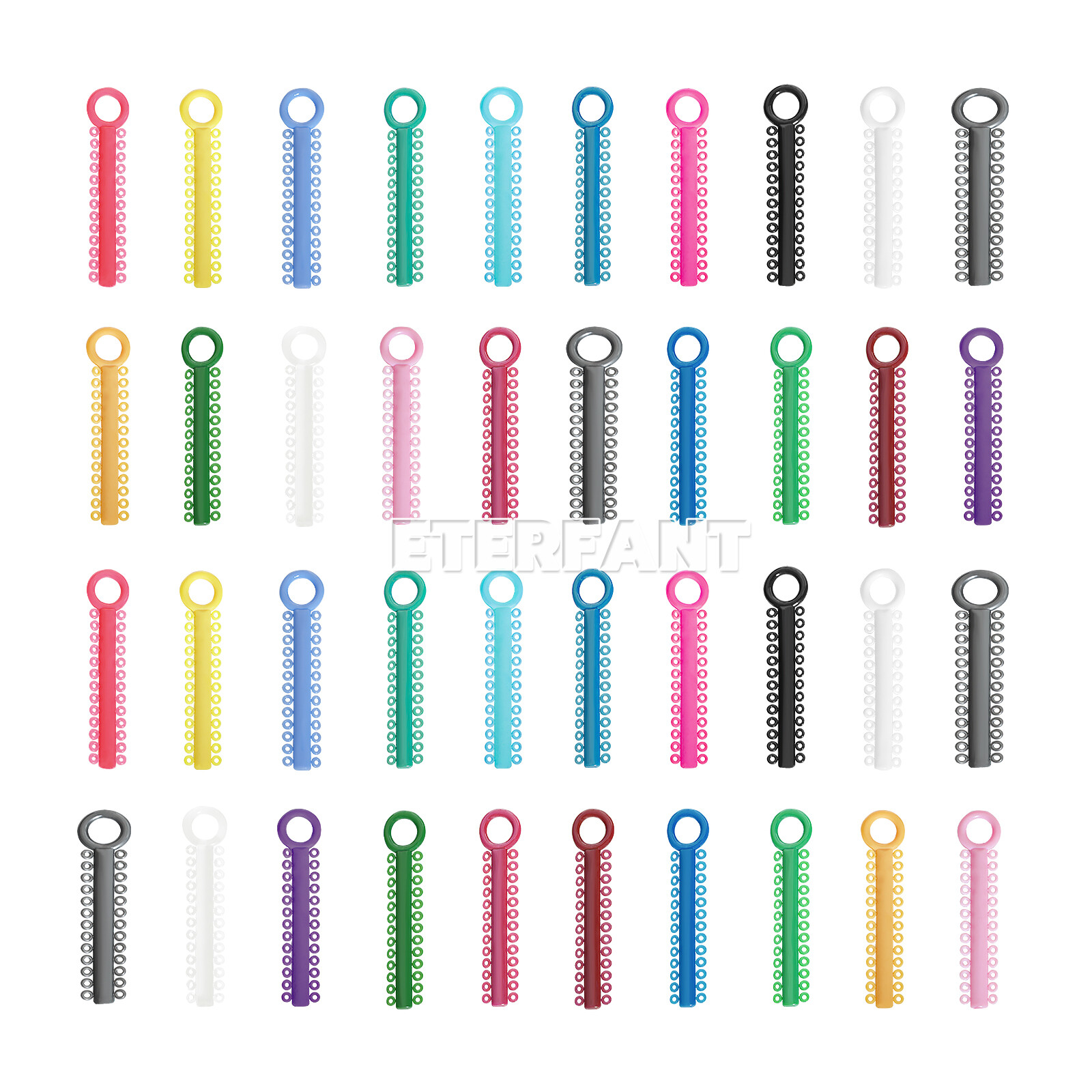1040PCs ETERFANT Dental Ortho Ligature Ties Elastic Rubber Bands 18 Colors