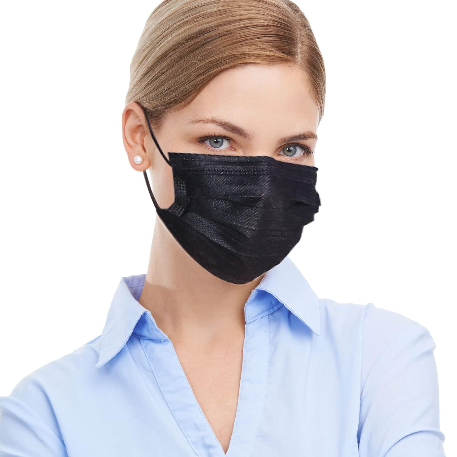100Pcs 3 Ply Black Disposable Face Masks Filter Protection Face Masks