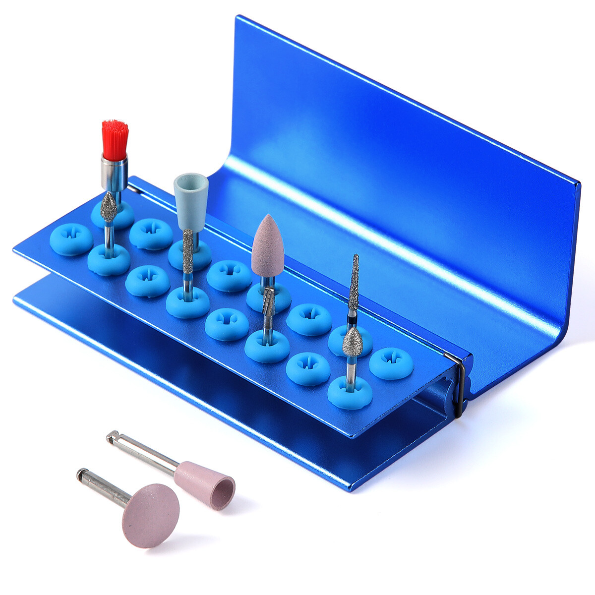 AZDENT Dental Burs Holder Block 10 Hole/16 Hole Silicon Cover FG RA Autoclavable