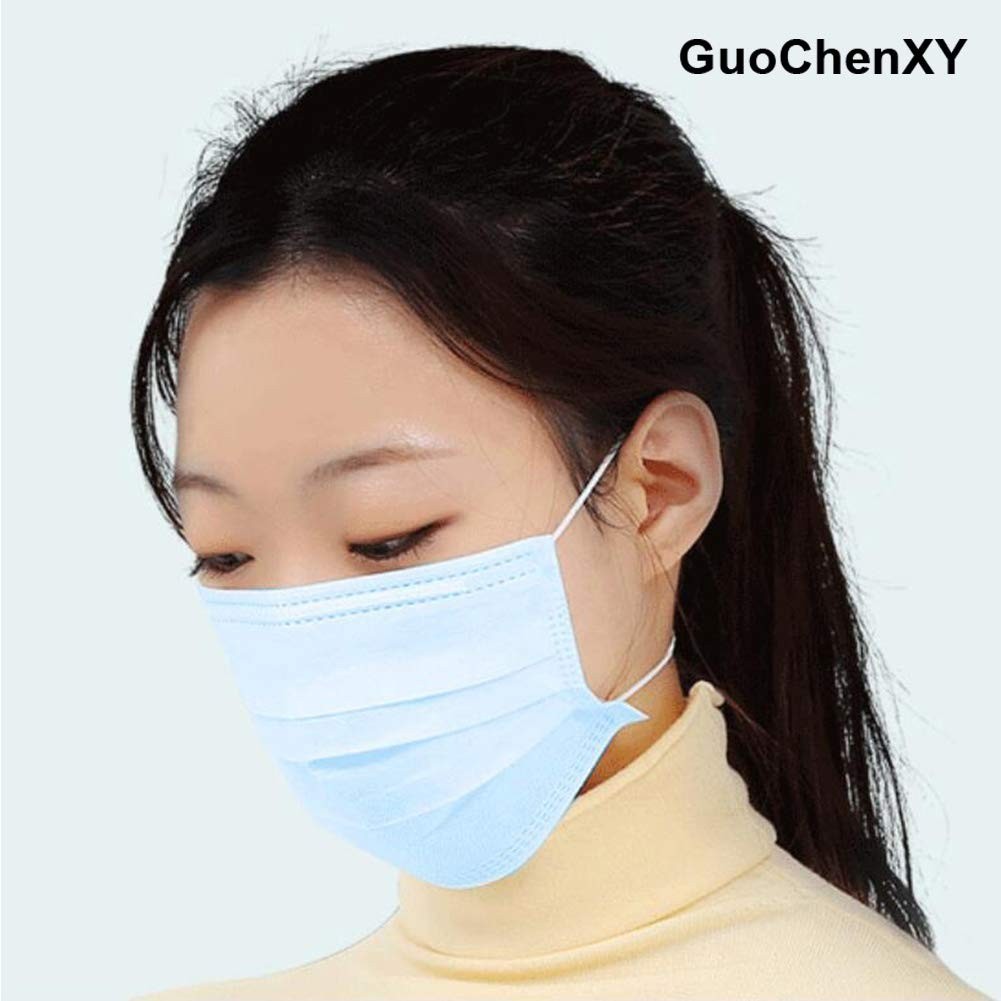 50 Pcs 3 Ply Earloop Face Masks – 95% Filtration, Adjustable Nose Clip