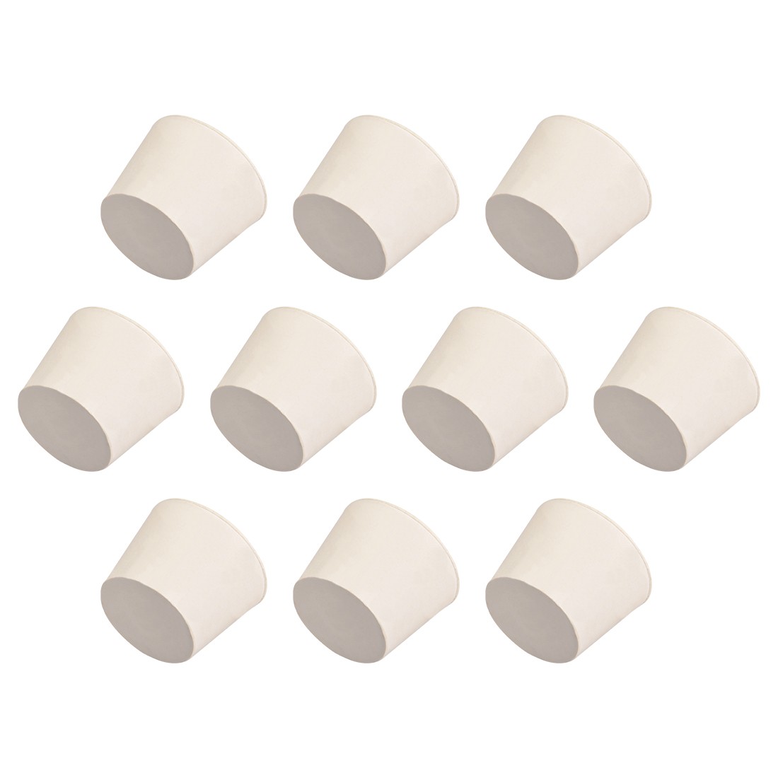 White Tapered Shaped Solid Rubber Stopper for Lab Tube Stopper Size 8 10Pcs