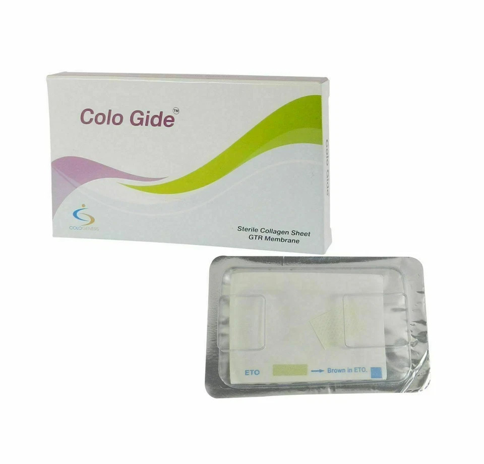 3 X NEW COLO GIDE STERILE COLLAGEN SHEET GTR MEMBRANE 15 x 20mm FREE SHIPING FAS