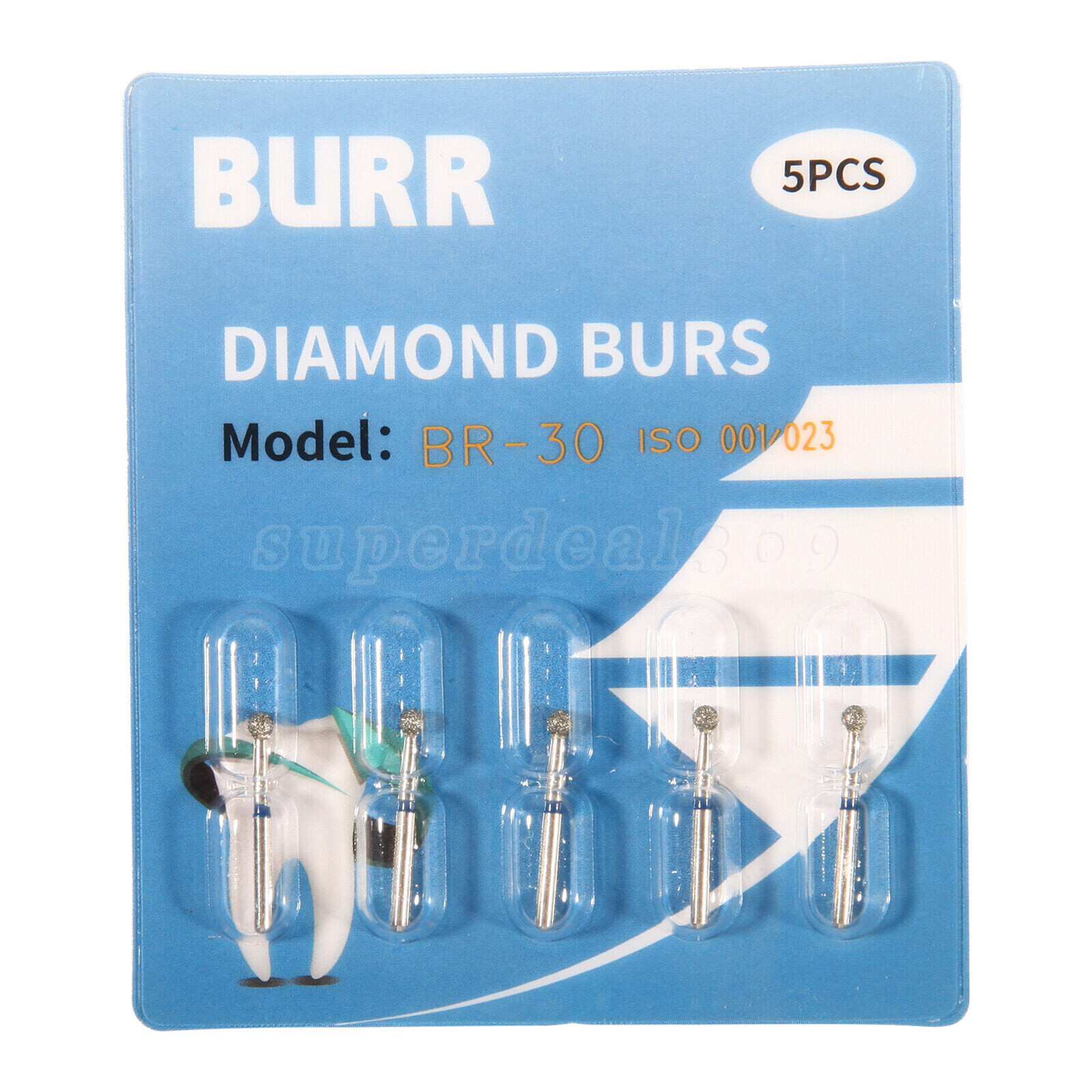 50Pcs Dental Diamond Ball Round Burs FG 1.6mm for High Speed Handpiece BR-30 SA