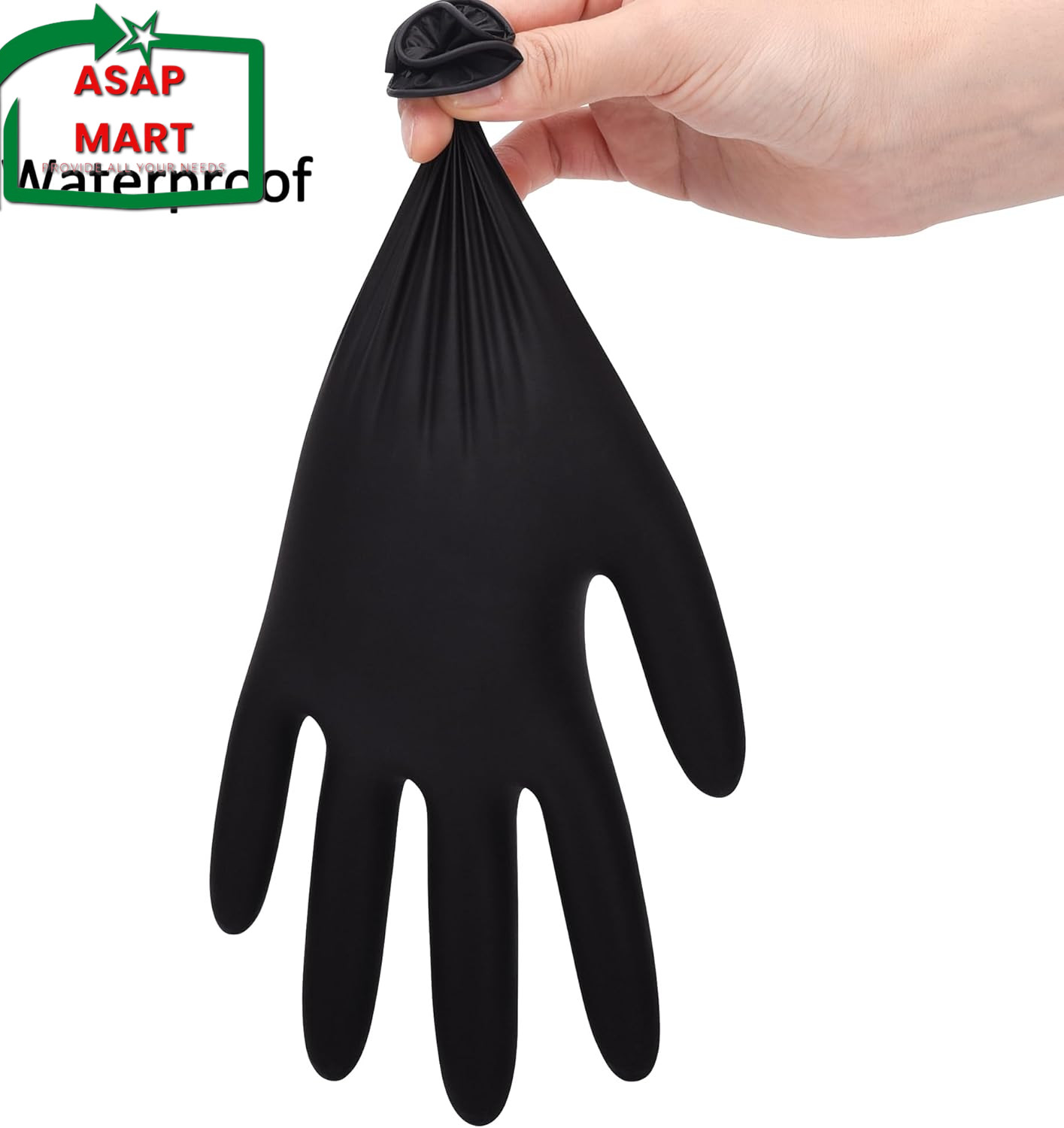 Schneider Black Nitrile Exam Gloves, 5 Mil Disposable Gloves Large 50 Pcs