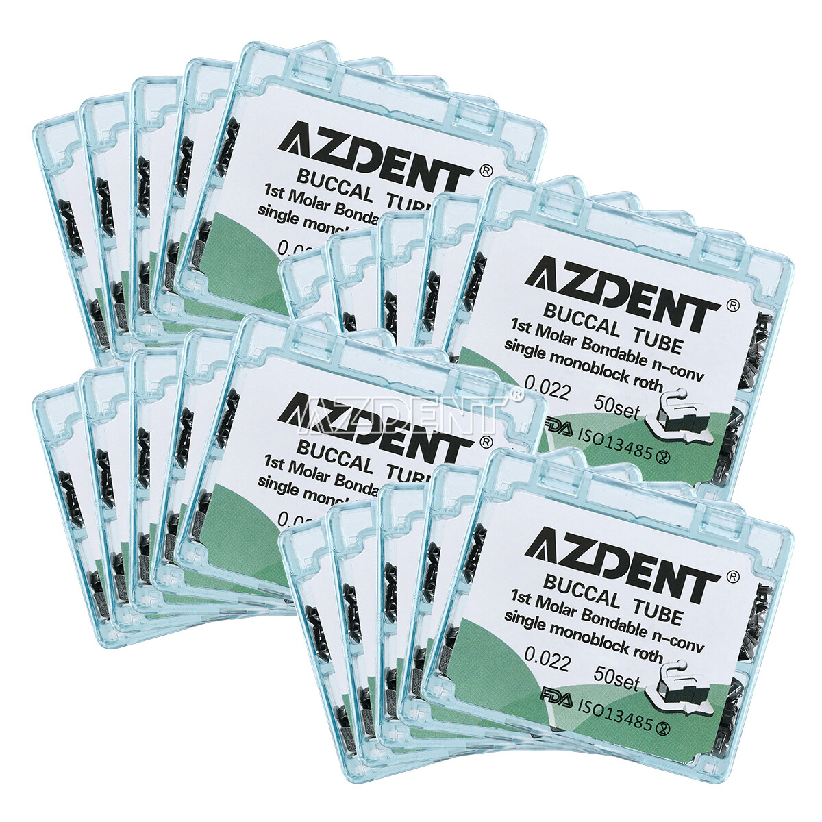 200pc AZDENT Dental Orthodontic 1st Molar Buccal Tube Bondable Non-Conv Roth 022