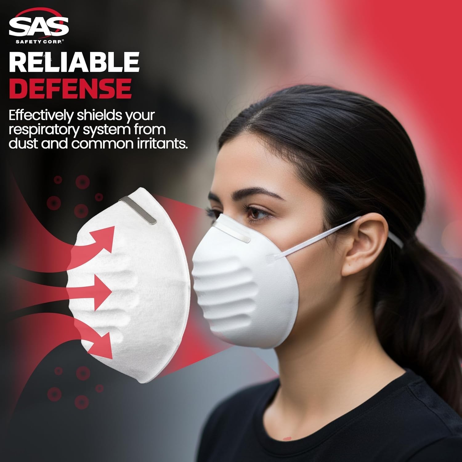 SAS Safety Nuisance Dust Mask 50 Pack Adjustable Respiratory Protection Masks
