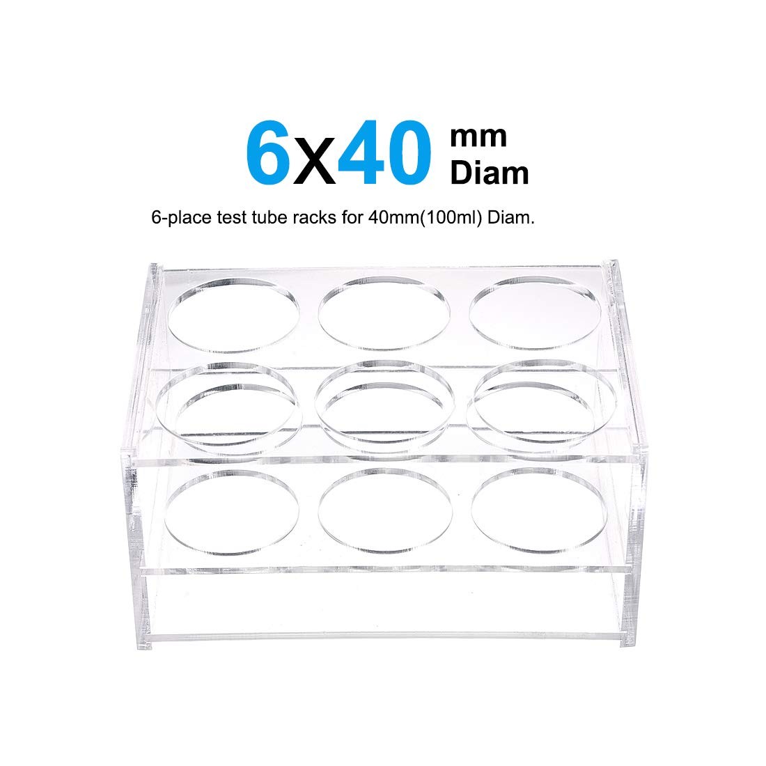 uxcell Tube Rack Polypropylene 6-Well Clear for 100ml