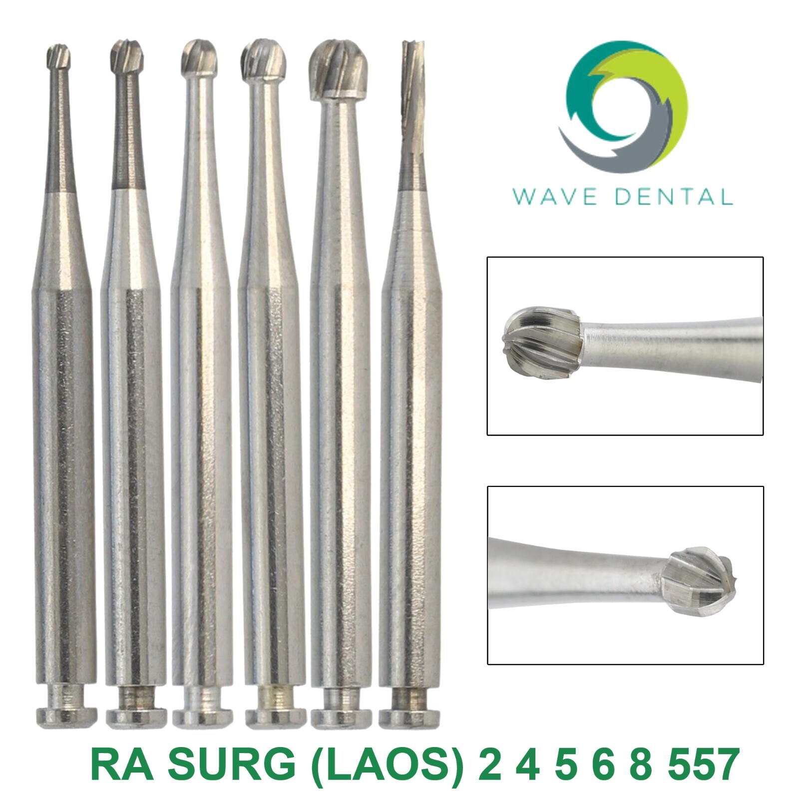 WAVE Dental Round Carbide Burs Latch Surgical Burs 2 4 6 Slow Speed RA 22mm 26mm