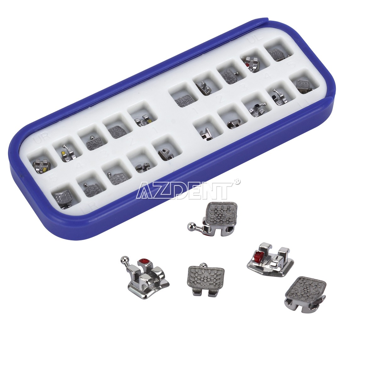 Dental 24K Gold Coated Orthodontic Brackets Braces Mini Roth 022 Hooks 3-4-5