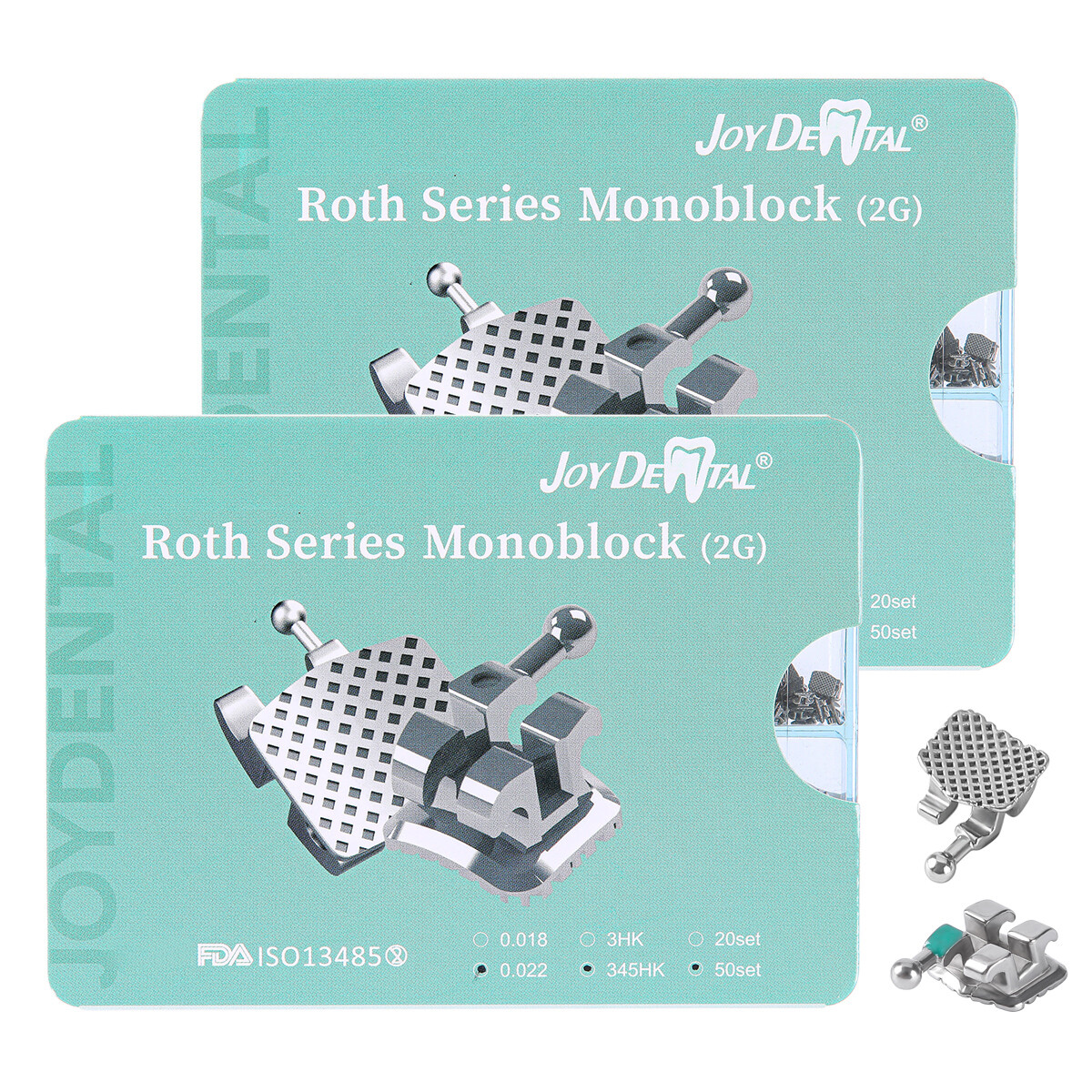 AZDENT Dental Ortho Monoblock Brackets Brace MBT/Roth Hooks Mini 345 20set/50set