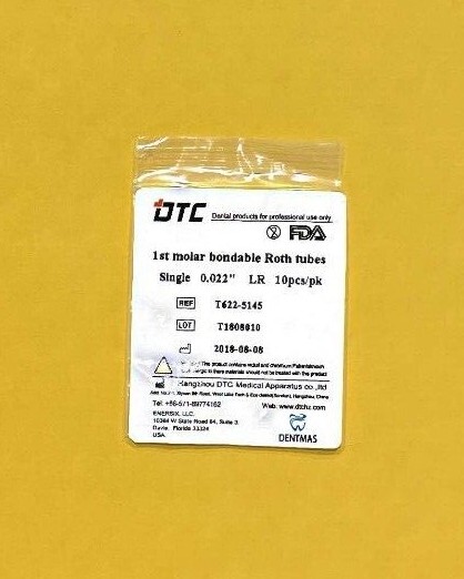 FDA 1st molar non-convertible Roth bondable buccal tube single 0.022″ 100 unit
