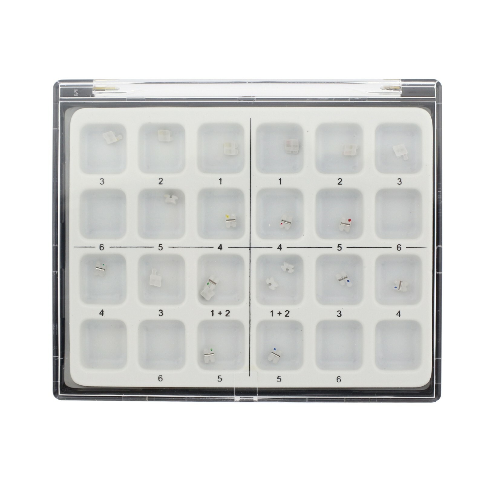 Dental Braces Orthodontic Ceramic Brackets With Metal Slot Roth 0.022 3 Hook 5-5