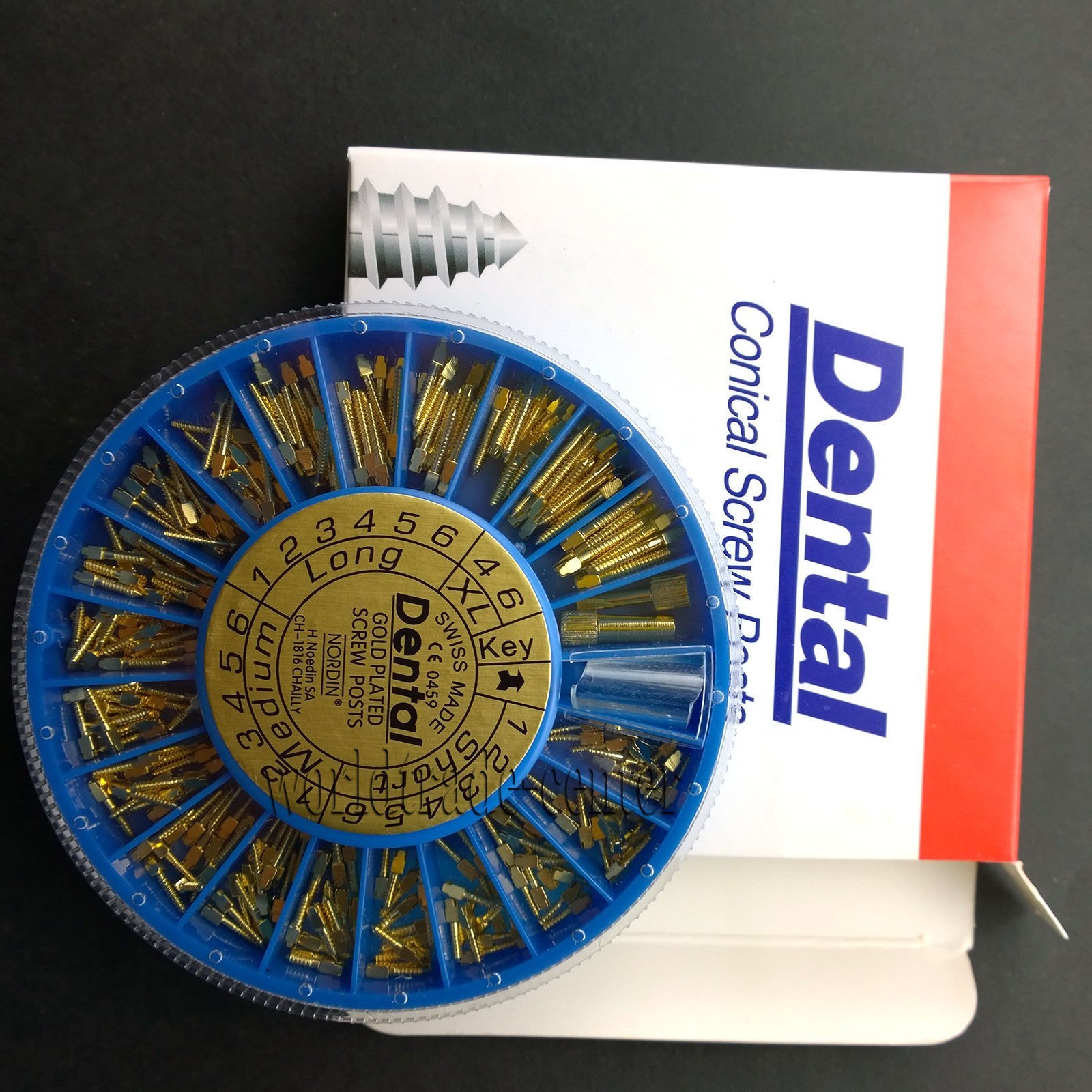 120/240pcs Dental Endo Screw Posts Root Canal Pins Conical Screws Gold Plated