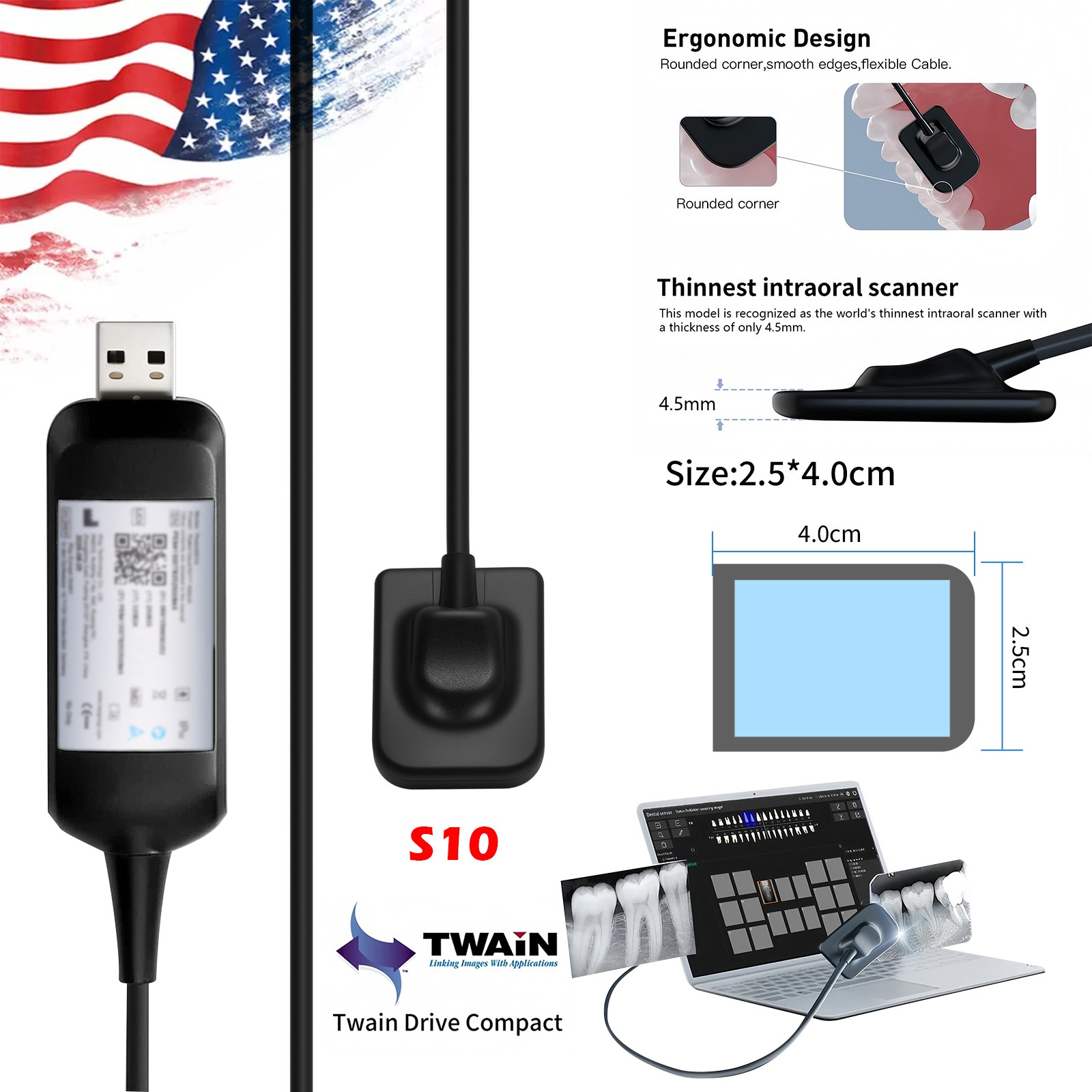Dental X Sensor ray Digital Sensor Rayos Digital Imaging System Size 1 + Holder