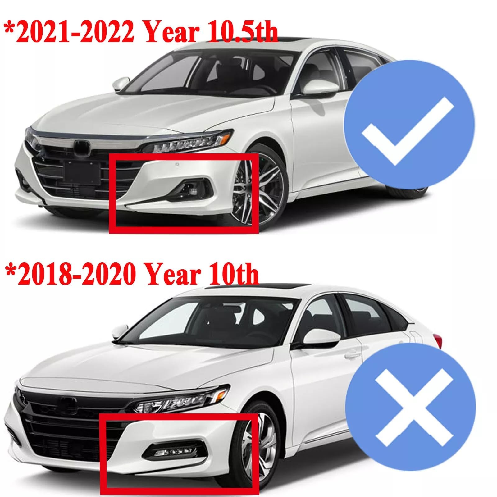 Front Bumper Lip GT Style for Honda Accord Sedan 2021-2022 ABS Carbon Fiber 3Pcs