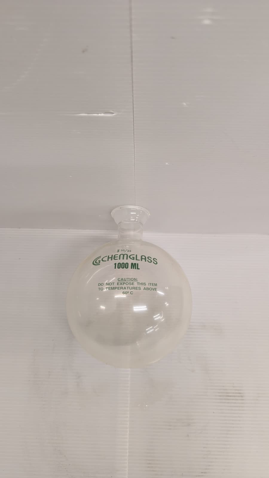 NEW Chemglass CG-1508-P-34 Round Bottom Receiving Flask 1000 ml 35/25 Joint