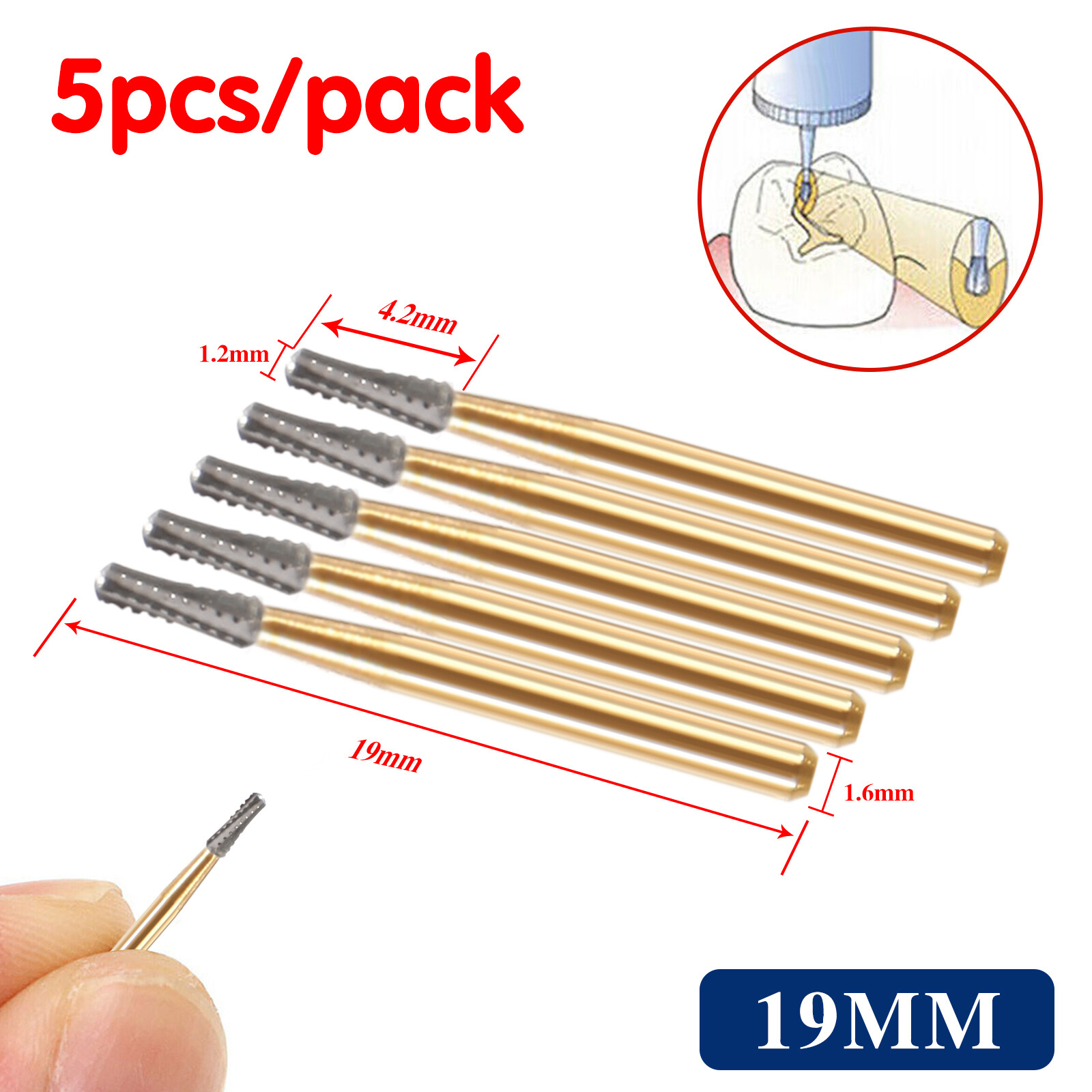 FG 1958 Dental Crown Cutter Tungsten Steel Carbide Burs Transmetal
