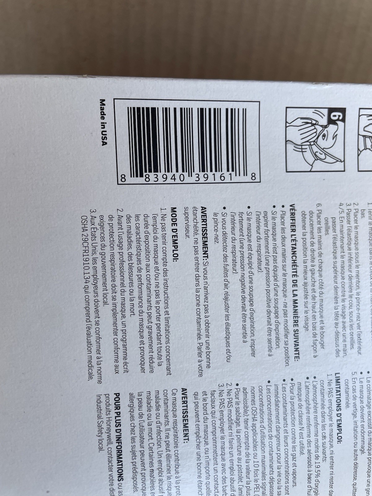 20 Pack Honeywell N95 NIOSH-Approved Respirator Mask DC300N95