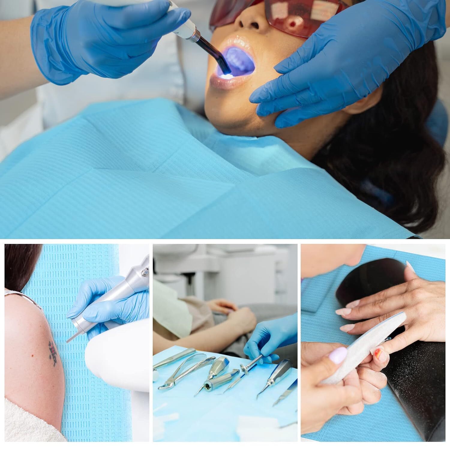 125/PK JMU Disposable Dental Bibs 3 Ply, Medical Tattoo Towels Bibs 13″X18″