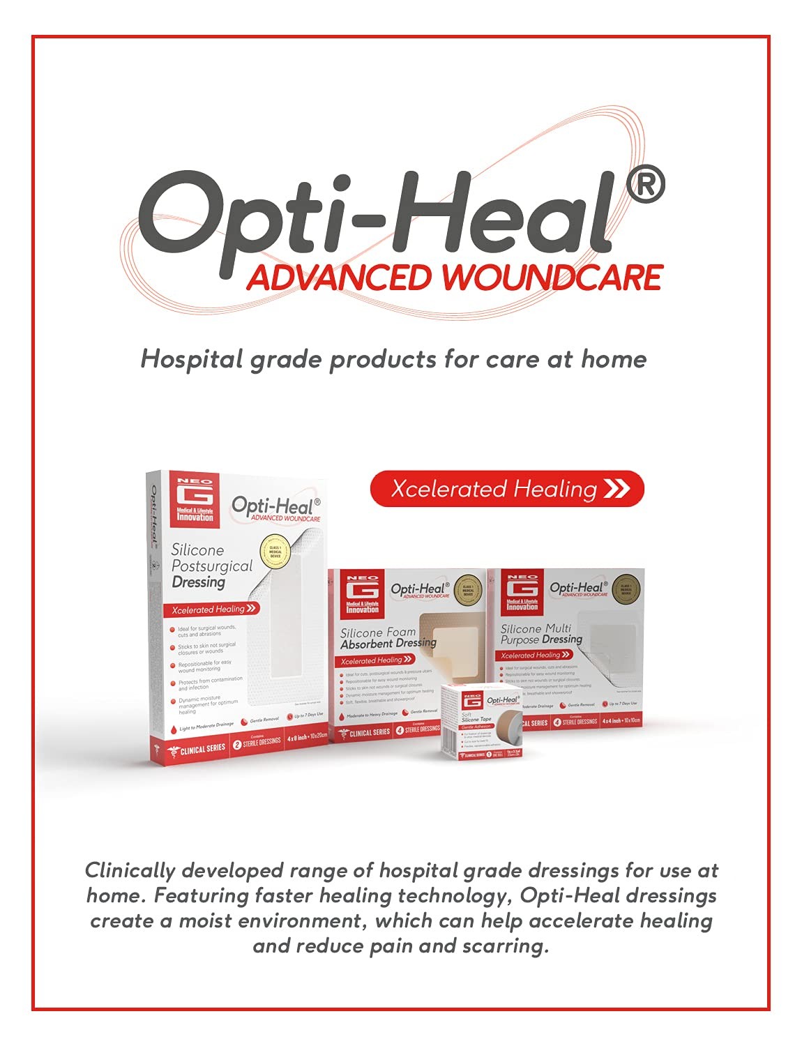 Neo-G Neo G Opti-Heal Wound Recovery Silicone Scar Strips For Surgical Scars C