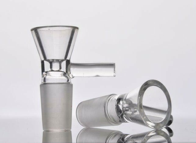 Two Pcs. 3″ Clear Glass Slides/Bowls With Long Handle 14mm Male or 18mm Male